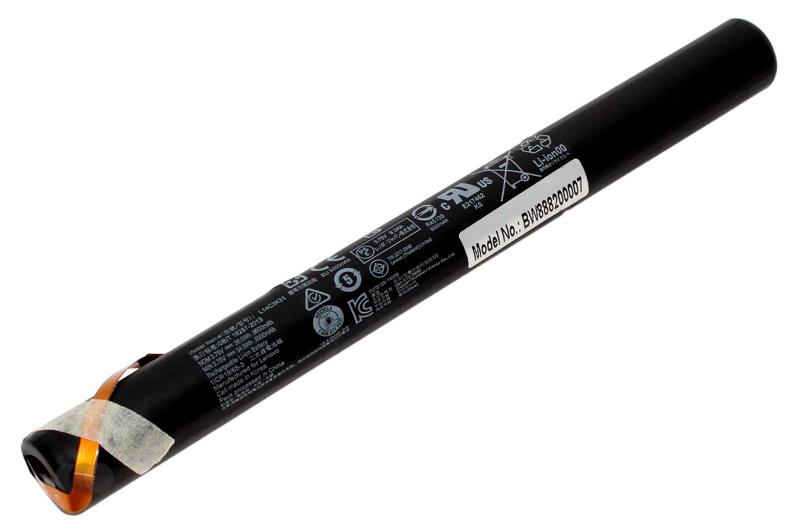 Alternativer Lithium-Ionen Akku für Lenovo Yoga Tablet 2 (YT2-1050 Series) mit 3,75 Volt und 9600mAh Kapazität