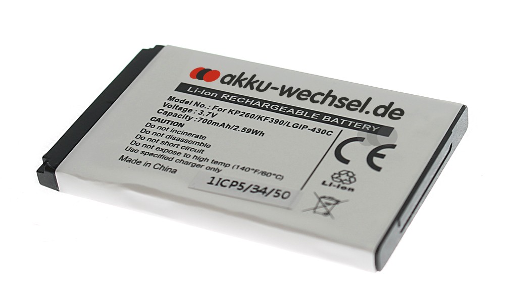 Akku passend für LG GU230, KP260, KF390, CU720, TU720, CF360, KF757