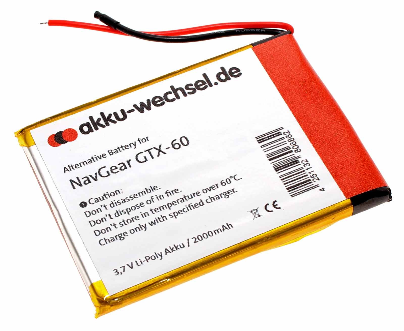 Akku passend für NavGear GTX-60 DVB-T / A505068G / PX-8640-675