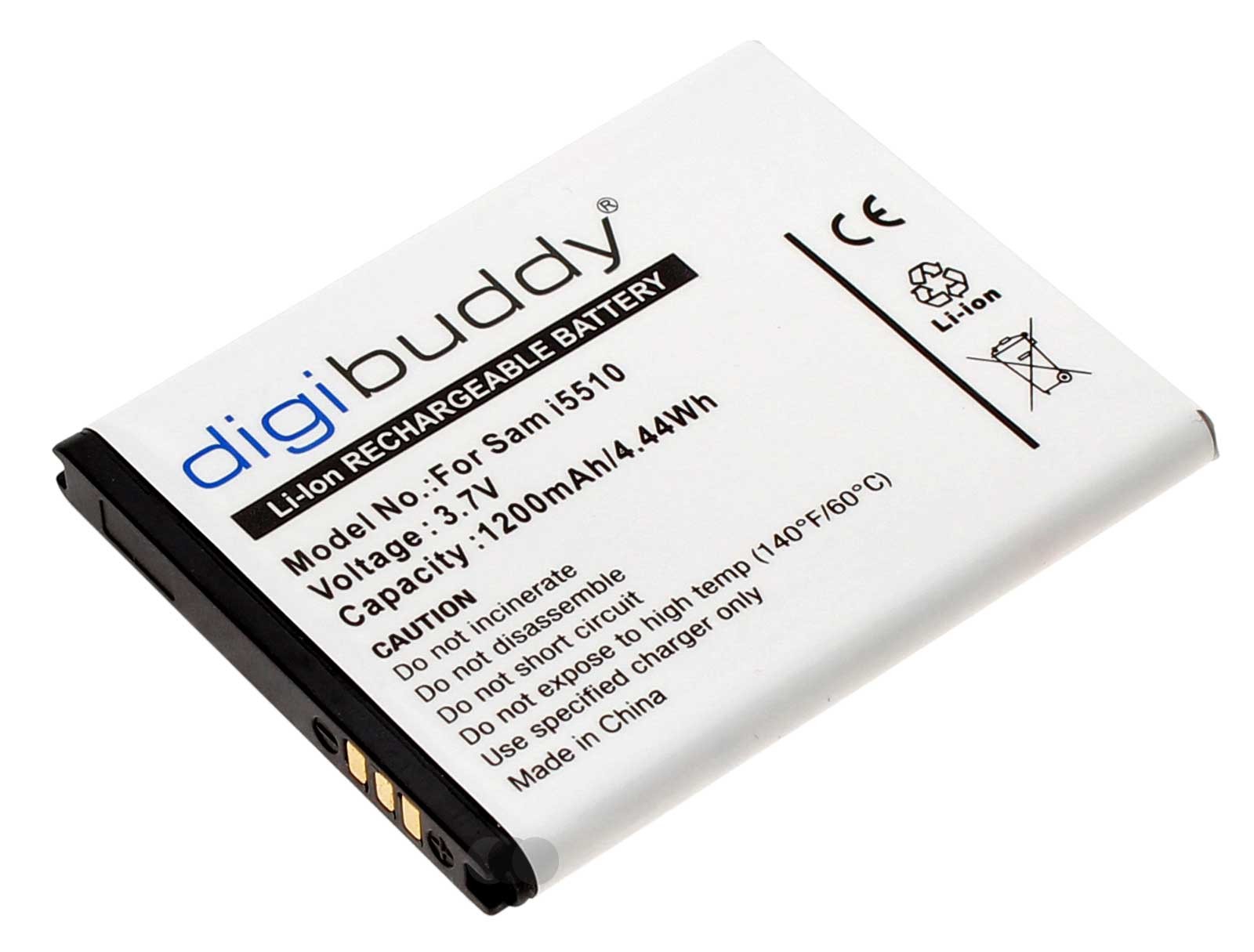 Alternativer Lithium-Ionen Akku für Samsung Galaxy Handy, Smartphone, Mobiltelefon mit 3,7 Volt und 1300mAh Kapazität, ersetzt den original Akku EB494353VUCSTD