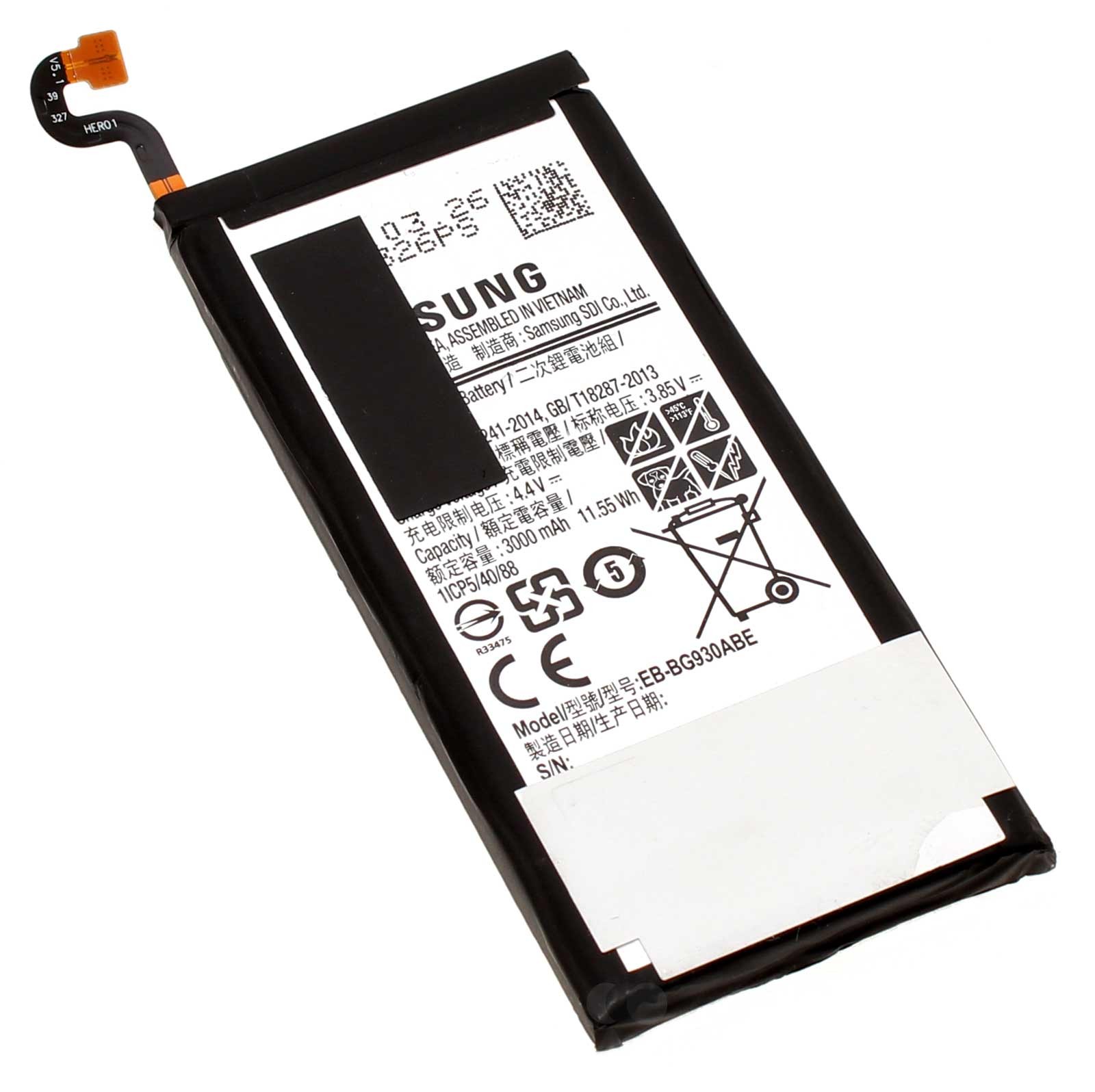 Original Lithium-Ionen Akku für Samsung Galaxy S7 SM-G930 Handy, Smartphone, Mobiltelefon mit 3,85 Volt und 3000mAh Kapazität.