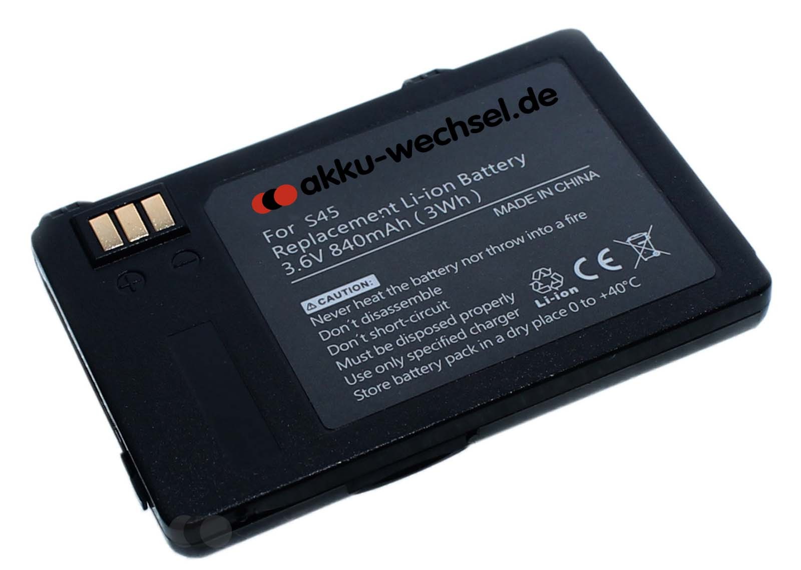 3,7V Akku für Siemens S45i ME45 6618 3618 Handy, 840mAh, ersetzt N4501-A100 V30145-K1310-X185