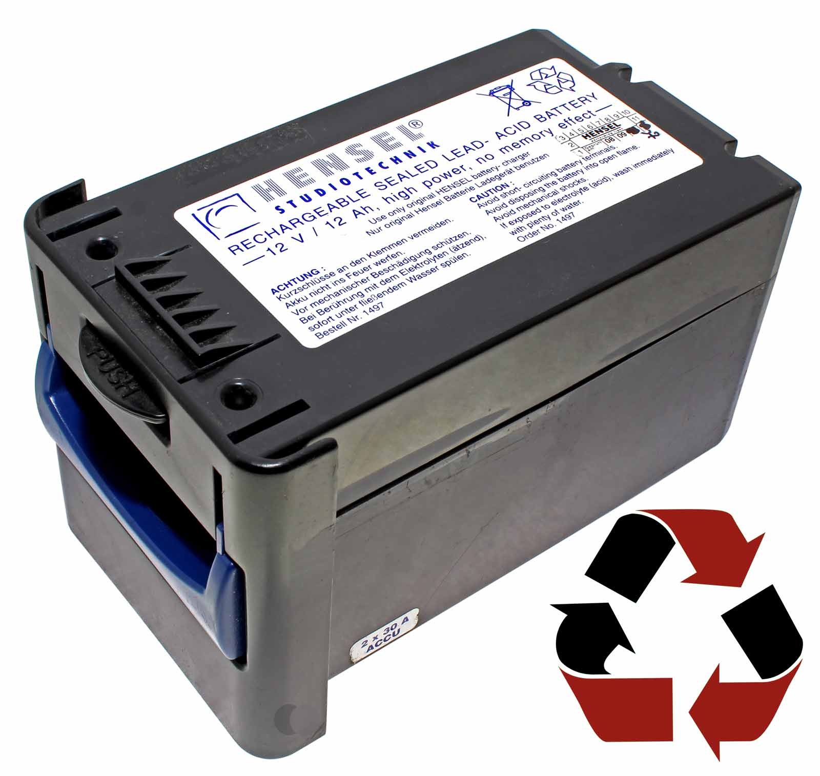 Akkuwechsel bei HENSEL Wechselschublade 1497 mit Bleigel-Akku 12V 12Ah für Porty Premium Plus Blitzanlage