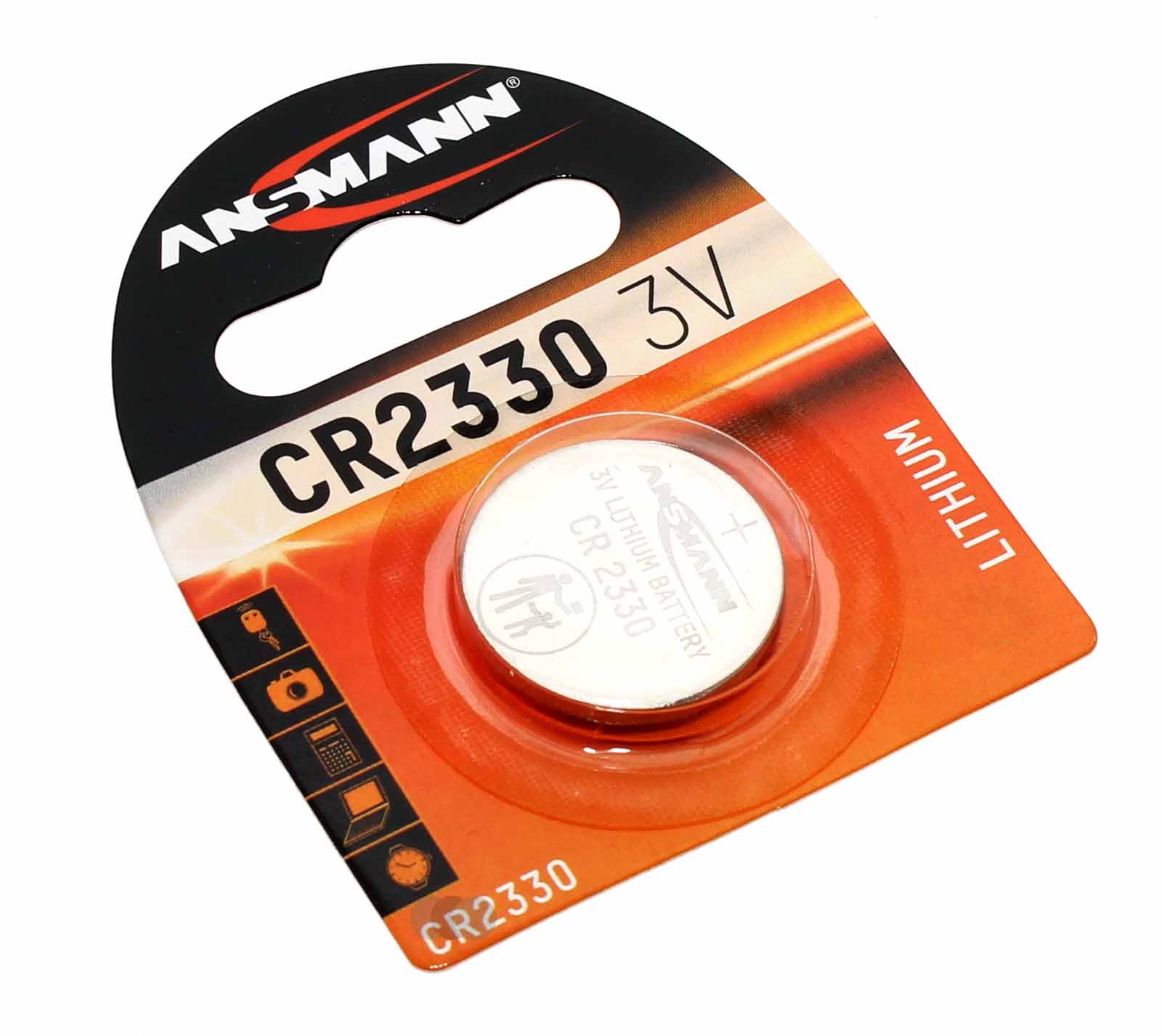 Ansmann CR2330 Lithium Knopfzelle Batterie, ersetzt DL2330, ECR2330, KCR2330, 3V, 250mAh