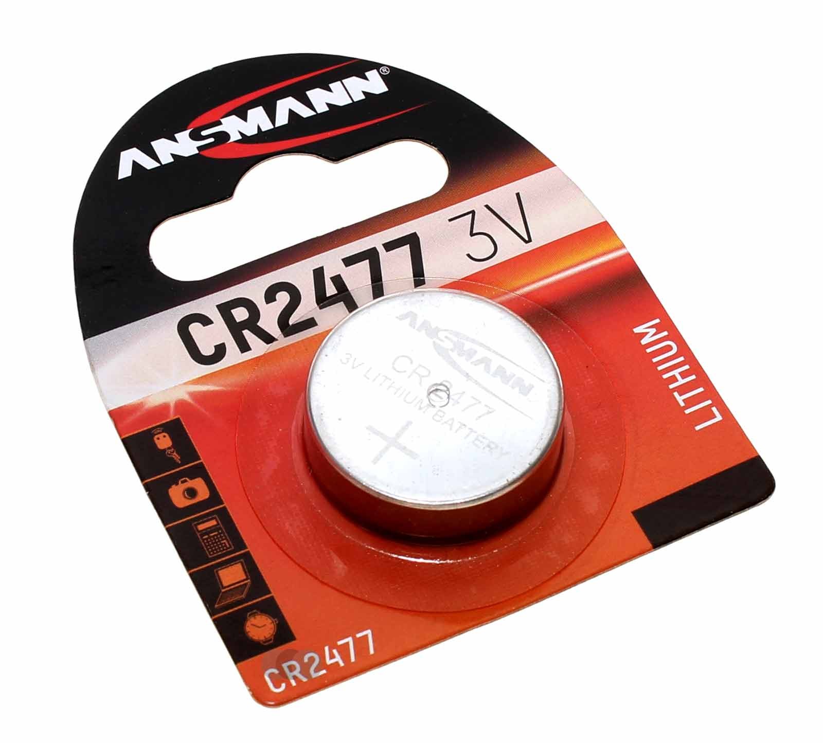 Ansmann CR2477 Lithium Knopfzellen Batterie mit 3 Volt und 1000mAh Kapazität