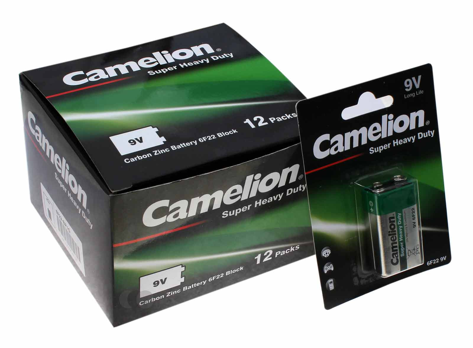 BB 10.21 - 12x 9V Camelion Super Heavy Duty Batterie 450mAh Block [6LR61] 6F22