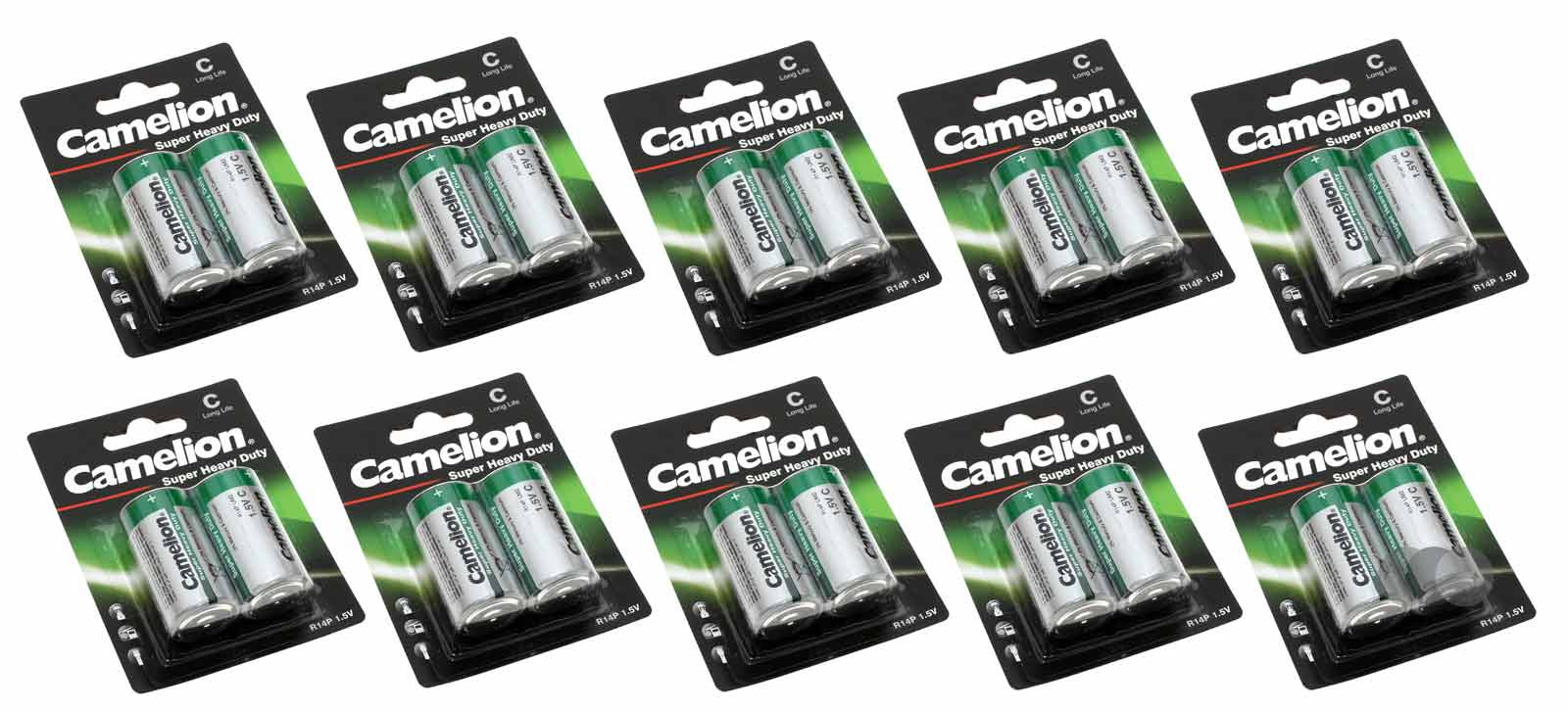 BB 10.22 - 10x 2er Pack Camelion Super Heavy Duty Baby C, R14P, UM2, 1,5V 3850mAh