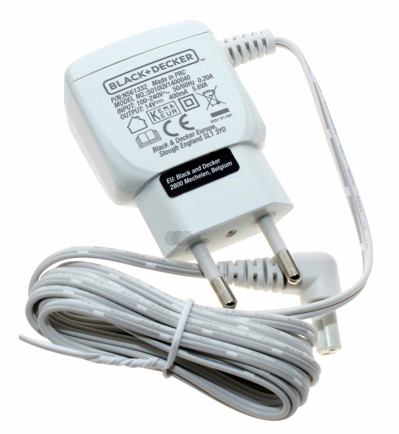Black & Decker Netzteil Ladegerät für BHHV315J, DV7215EL, DVJ320J u.a., N561332, 14V, 0,4A