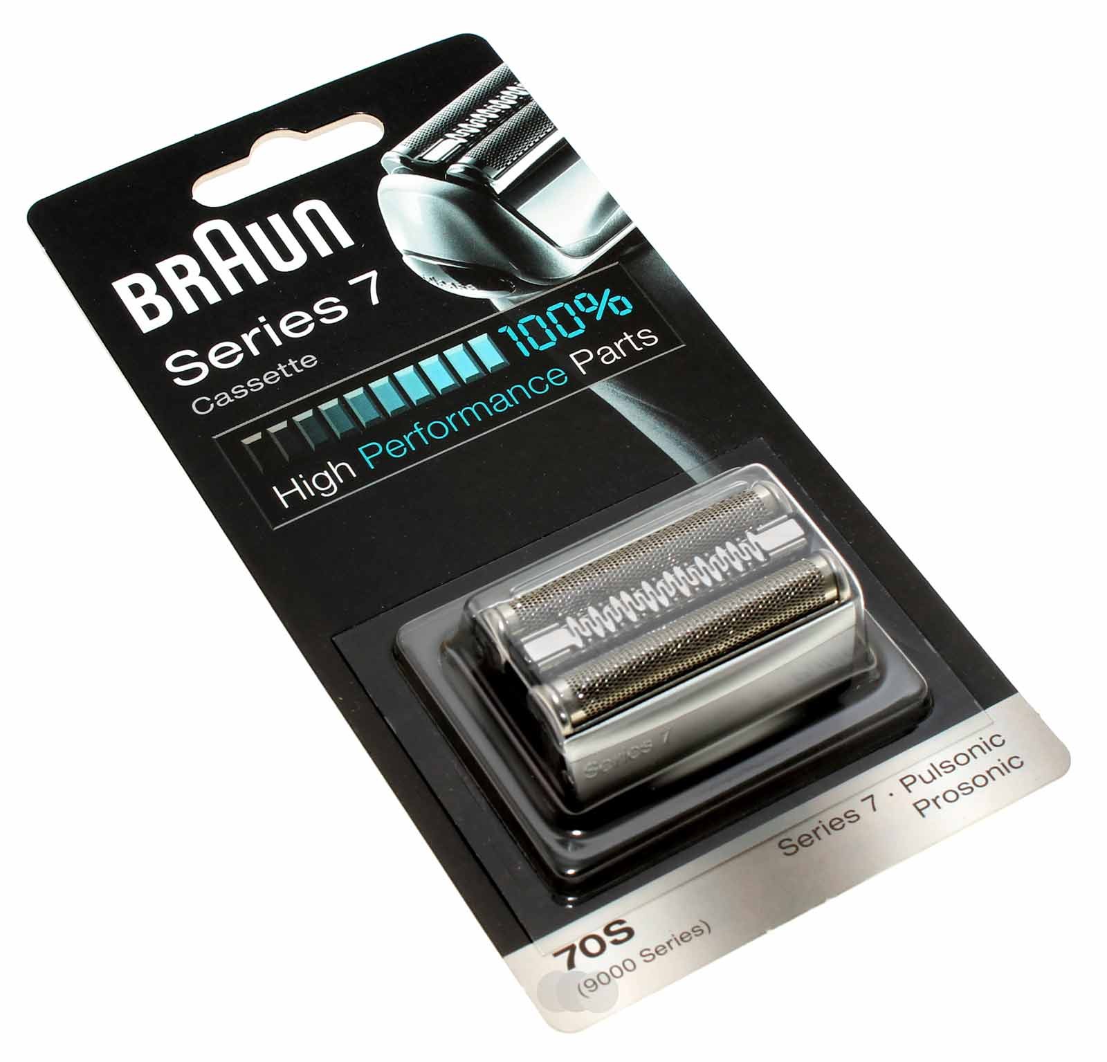 Braun 70S Scherfolie, Klingenblock Kombipack, Cassette, Braun Series 7 (9000 Series) Pulsonic Prosonic in Farbe silber