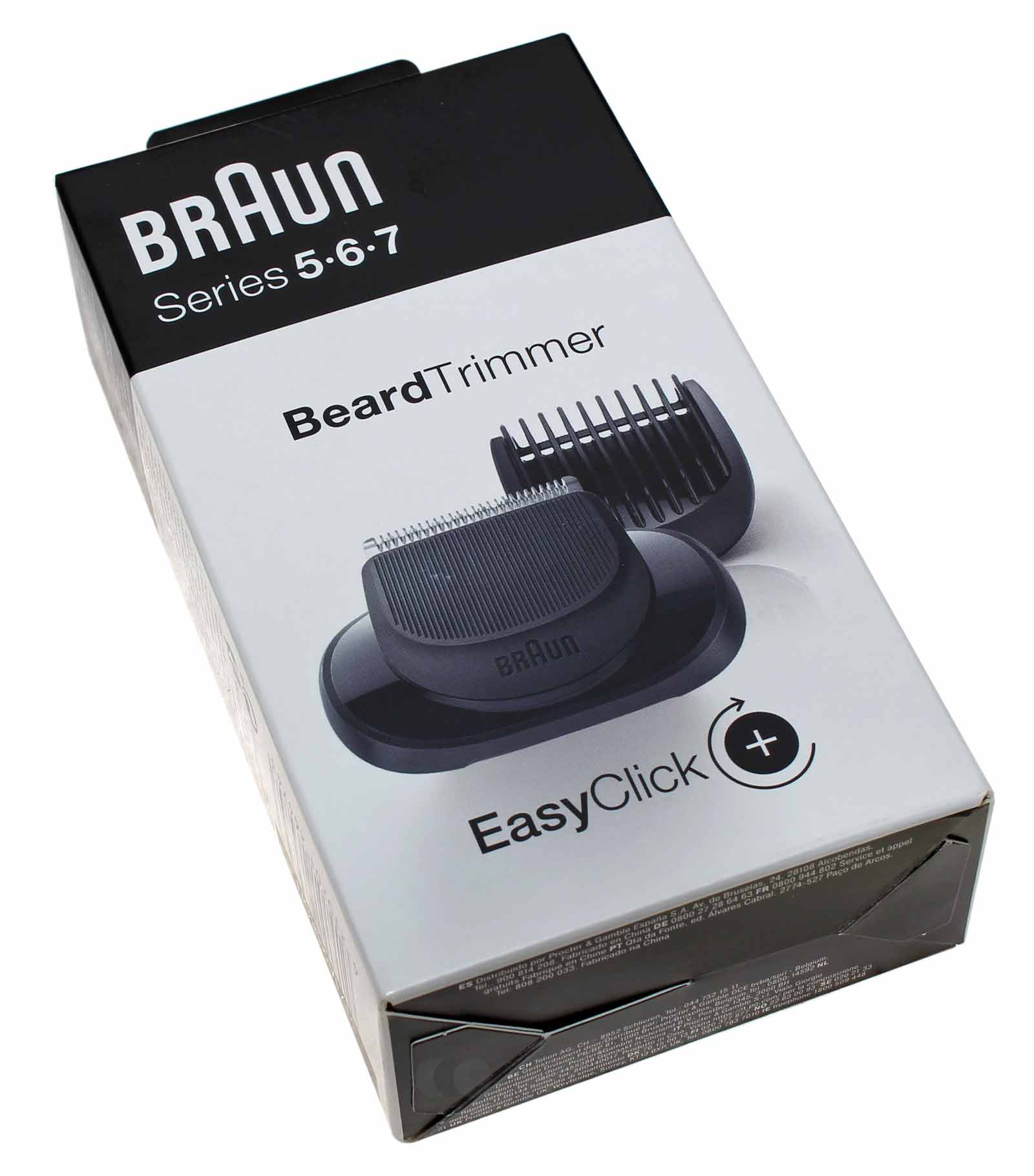 Braun EasyClick Barttrimmer Scherkopf und 5x Kammaufsatz für Series 5, 6, 7 ab 2020, 3171A2180H