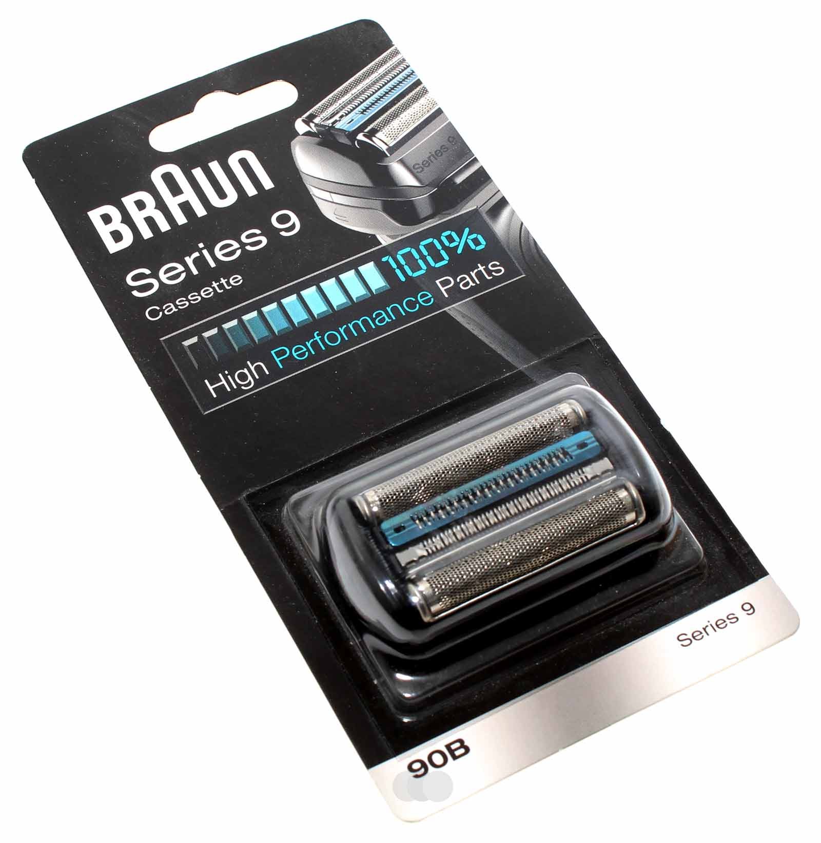 Braun Kombipack 90B schwarz, Ersatzscherfolie mit Klingenblock für Series 9 Rasierapparate 9075cc, 9050cc, 9040s, 9030s, 9090cc.