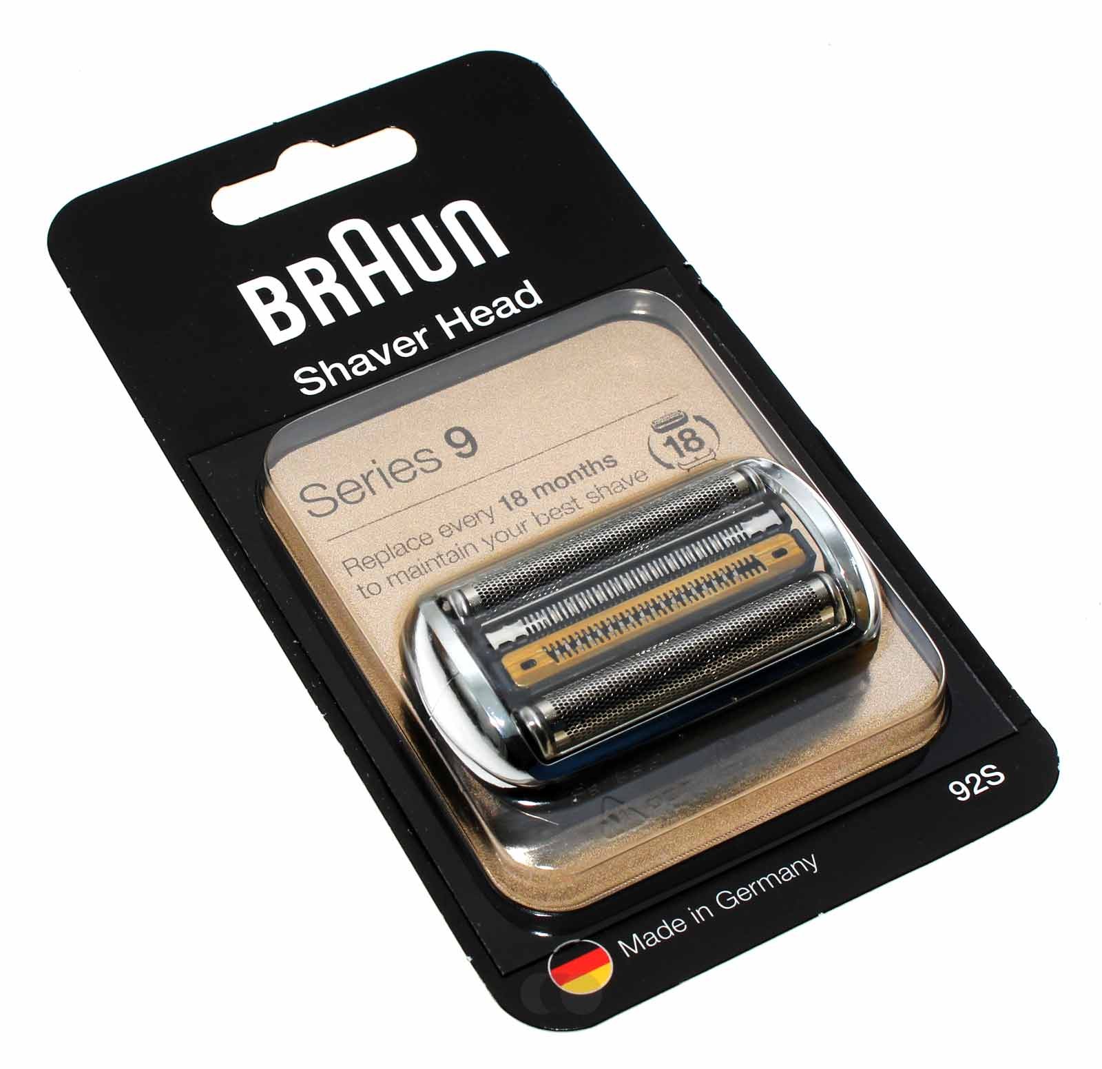 Braun 92S (Nachfolger von 90S) Cassette, Scherkopf bestehend aus Scherfolie und Klingenblock für Braun Series 9 Rasierer, Rasierapparate, Ersatzteil Teilenummer 90787638