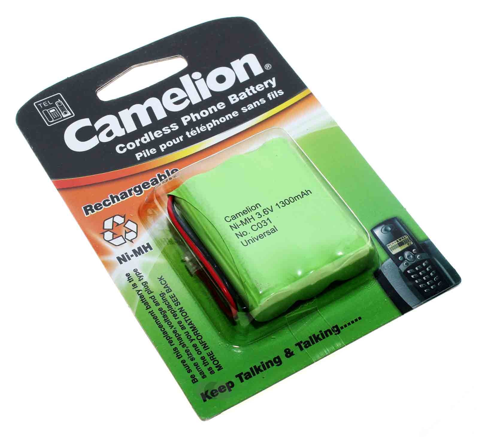 Camelion 3NH-AA1300BMU C031 NiMH Akku für Panasonic KX-T3800 u.a. schnurlose DECT Telefone, ersetzt GP T160, 3,6V, 1300mAh