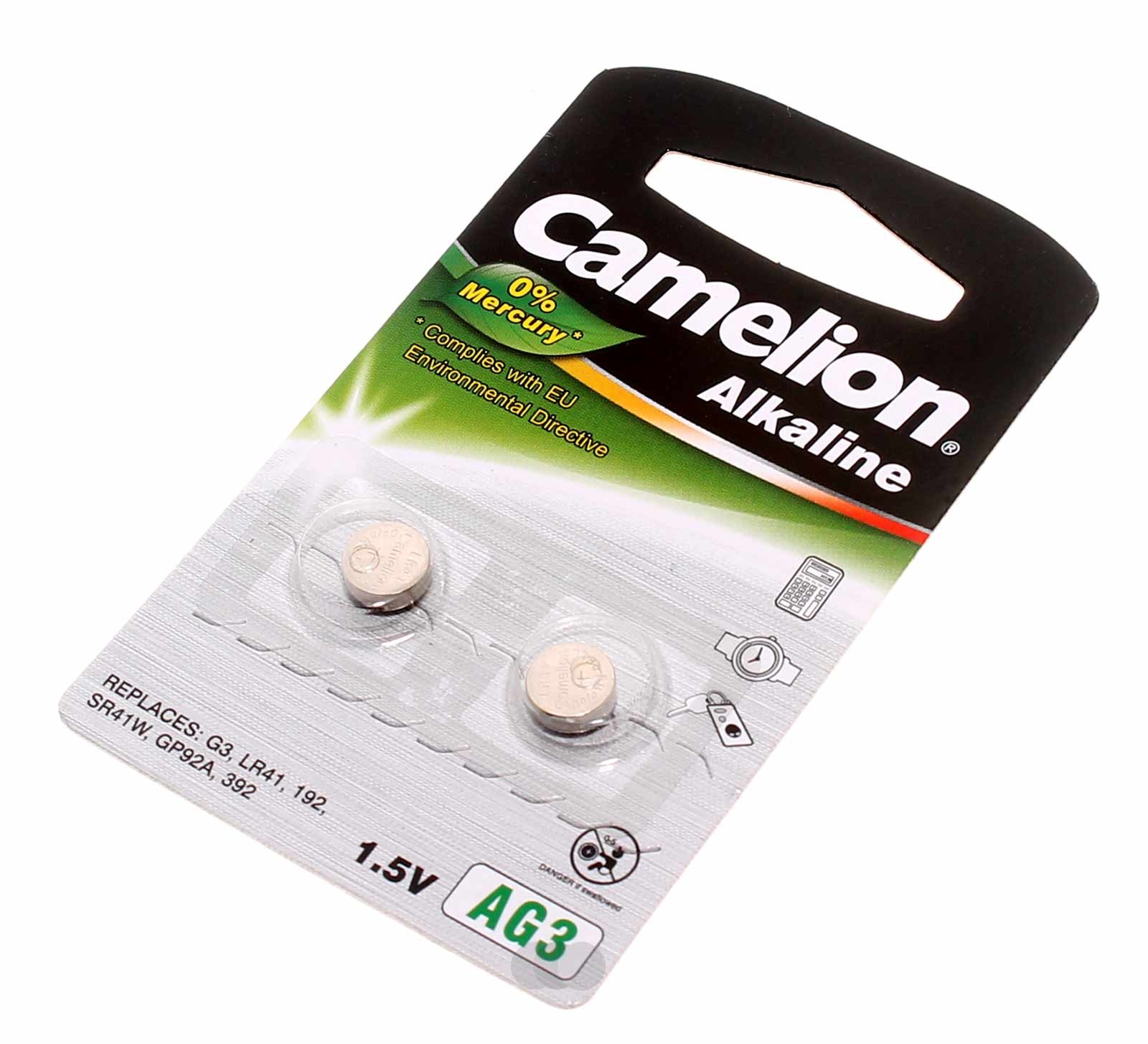 Camelion  AG3 Alkaline Knopfzelle Batterie 1,5V, 28mAh, AG3-BP2(0%Hg), Uhren, Computer