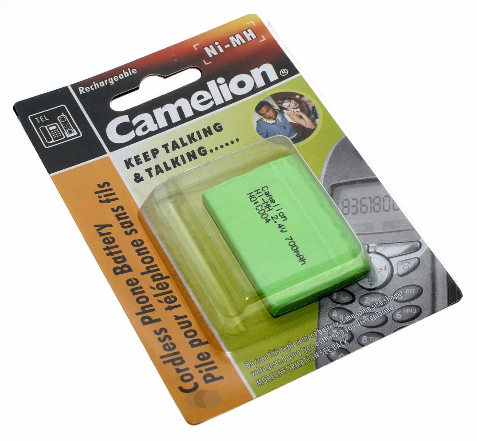 Camelion 2NH-F6-700B C004 NiMH Akku für Siemens Gigaset 2000C Pocket u.a. schnurlose DECT Telefone, ersetzt T266 u.a., 2,4V, 700mAh