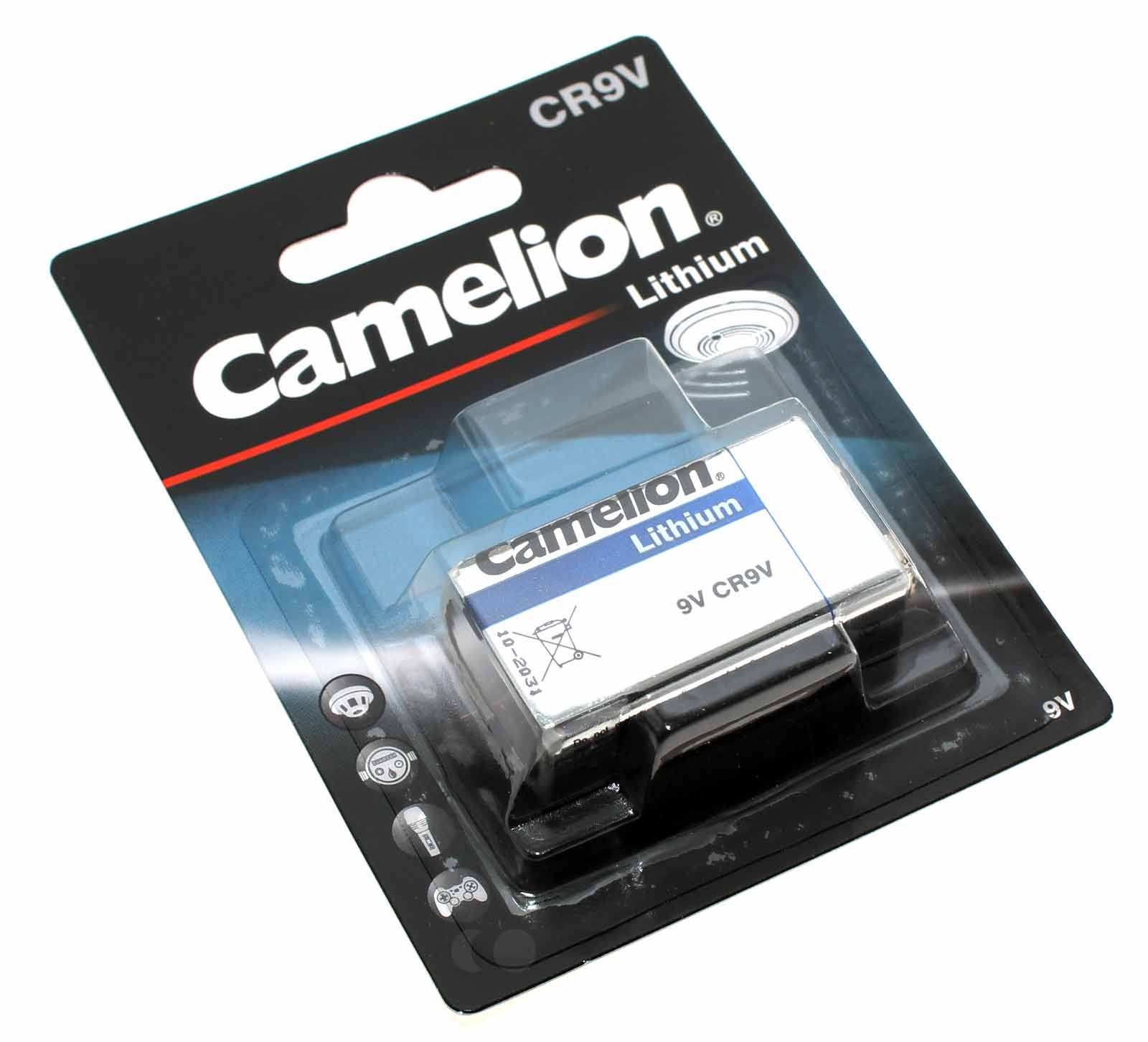 Camelion CR9V 9V Block Lithium Batterie, 6LR61, 6LF22, MN1604, 522, 1200mAh
