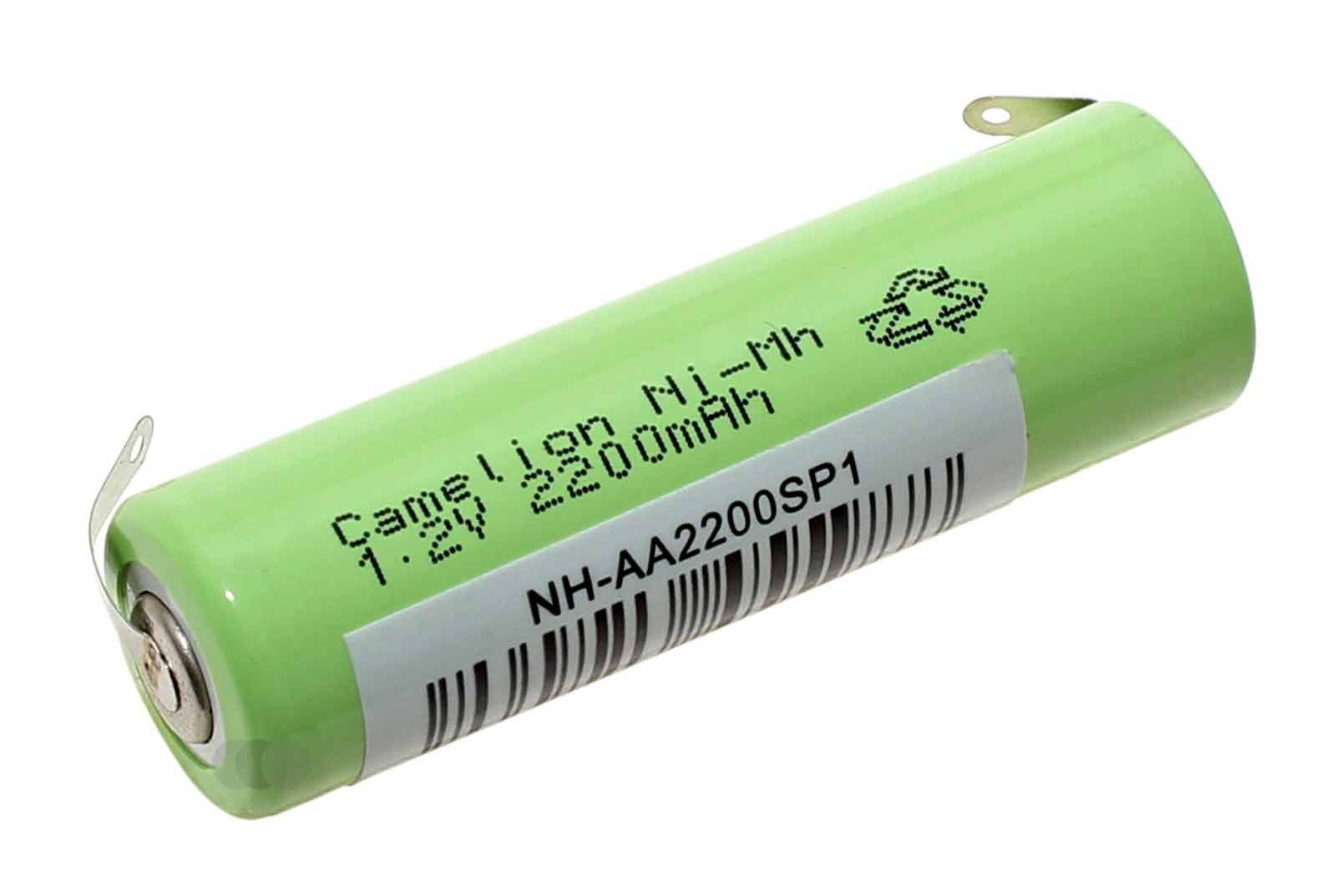 Camelion NH-AA2200SP1 NiMh AA R6 Mignon Akku mit U-Lötfahnen, 1,2V, 2200mAh