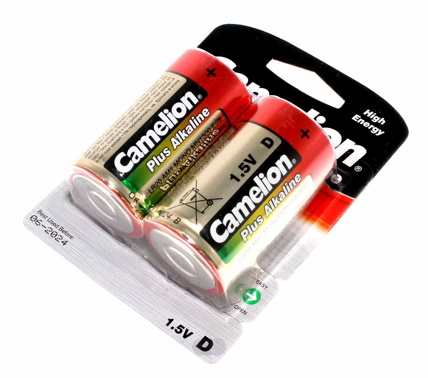 2er Pack Camelion Plus Alkaline Batterie 1,5V D Mono [LR20-BP2] LR20, AM1, MN1300, E95