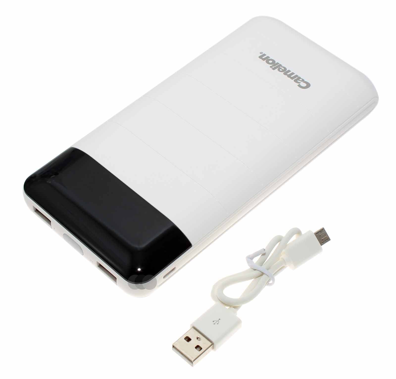 Camelion PS679 Powerbank externer Akku mit Taschenlampenfunktion, 2x USB + Micro-USB, 16000mAh