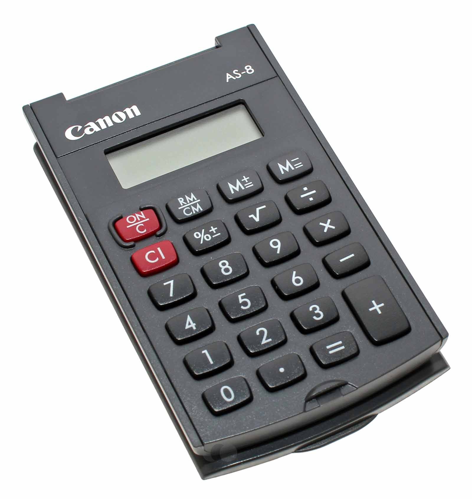 Canon AS-8 Taschenrechner mit 8 Stellen, klein und leicht, teilw. aus Recycling-Material, 