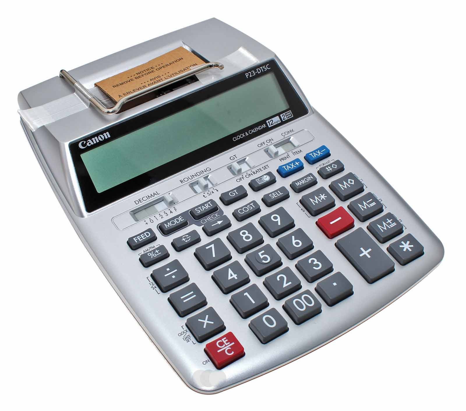Canon P23-DTSC Tischrechner, druckend, Batteriebetrieb, 12 Stellen LCD Display