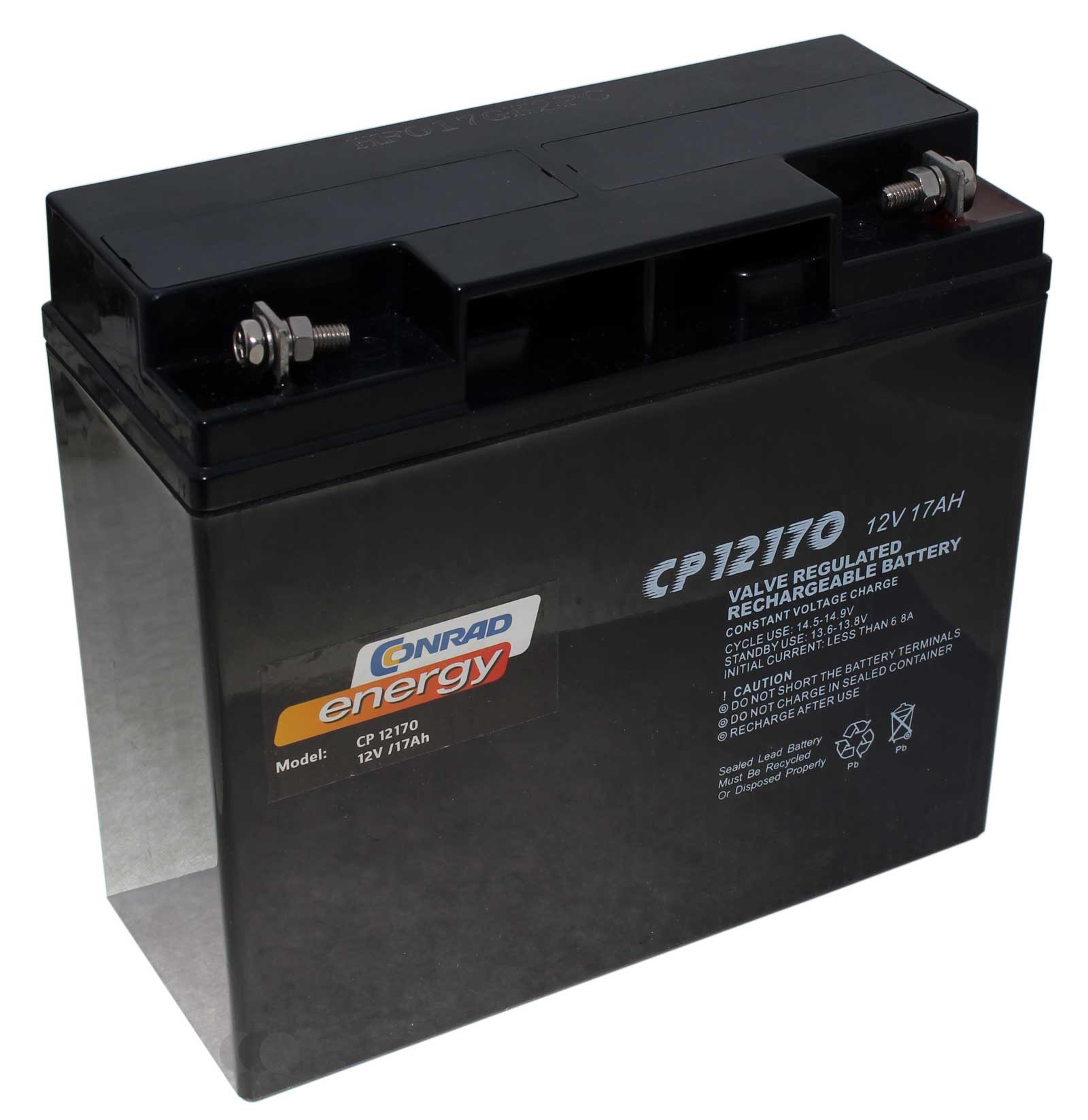 Conrad energy CP12170 250214 Blei-Vlies Akku (AGM), M5-Schraubanschluss, 12V, 17Ah