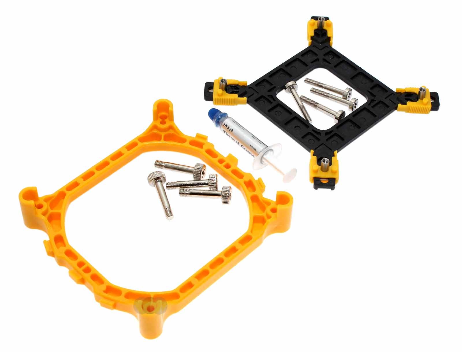 Inter-Tech Montage-Kit, CPU Kühler Lüfter Halterung, Retention-Modul für den Kühlkörper, geeignet für Intel Sockel 115x, 1366 und 2011
