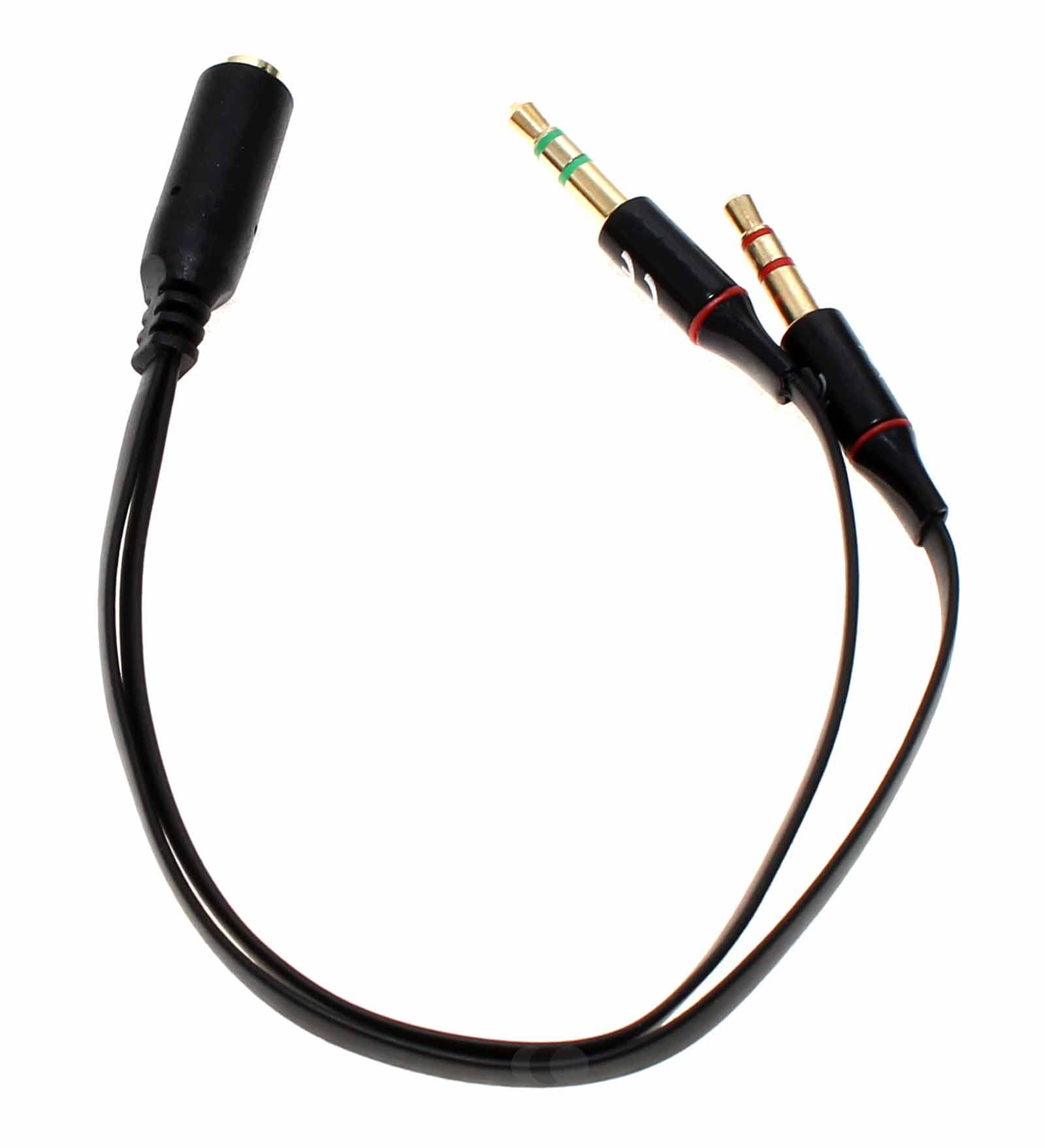 Audio Headset Adapter von Delock mit 1x 3,5mm 4 Pin Klinkenbuchse auf 2x 3,5mm 3 Pin Klinkenstecker, Hersteller Artikelnummer 65967