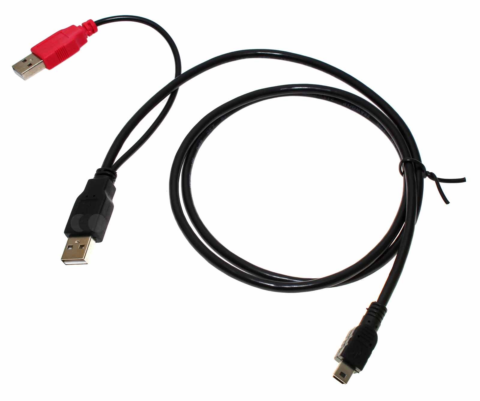 Y Kabel von Delock mit 2x USB 2.0 Typ-A Stecker auf 1x Mini USB 5-pol Stecker, Hersteller Artikelnummer 82447