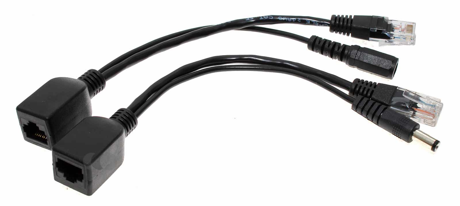 Delock Passives PoE Adapter Set RJ45 Buchse und DC 5,5 x 2,1mm Stecker / Buchse, 66023