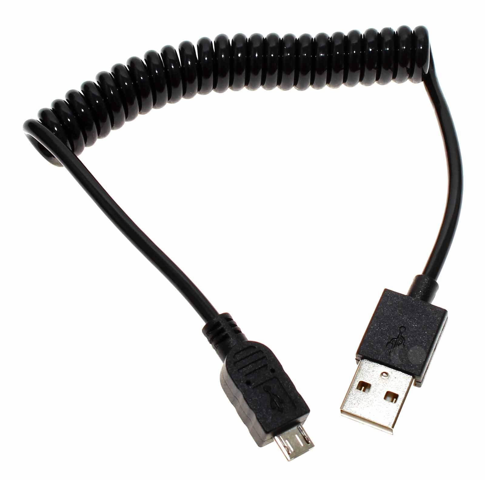 DeLOCK USB Spiralkabel USB Typ-A Stecker auf Micro-USB Typ-B Stecker, bis zu 60cm, 83162