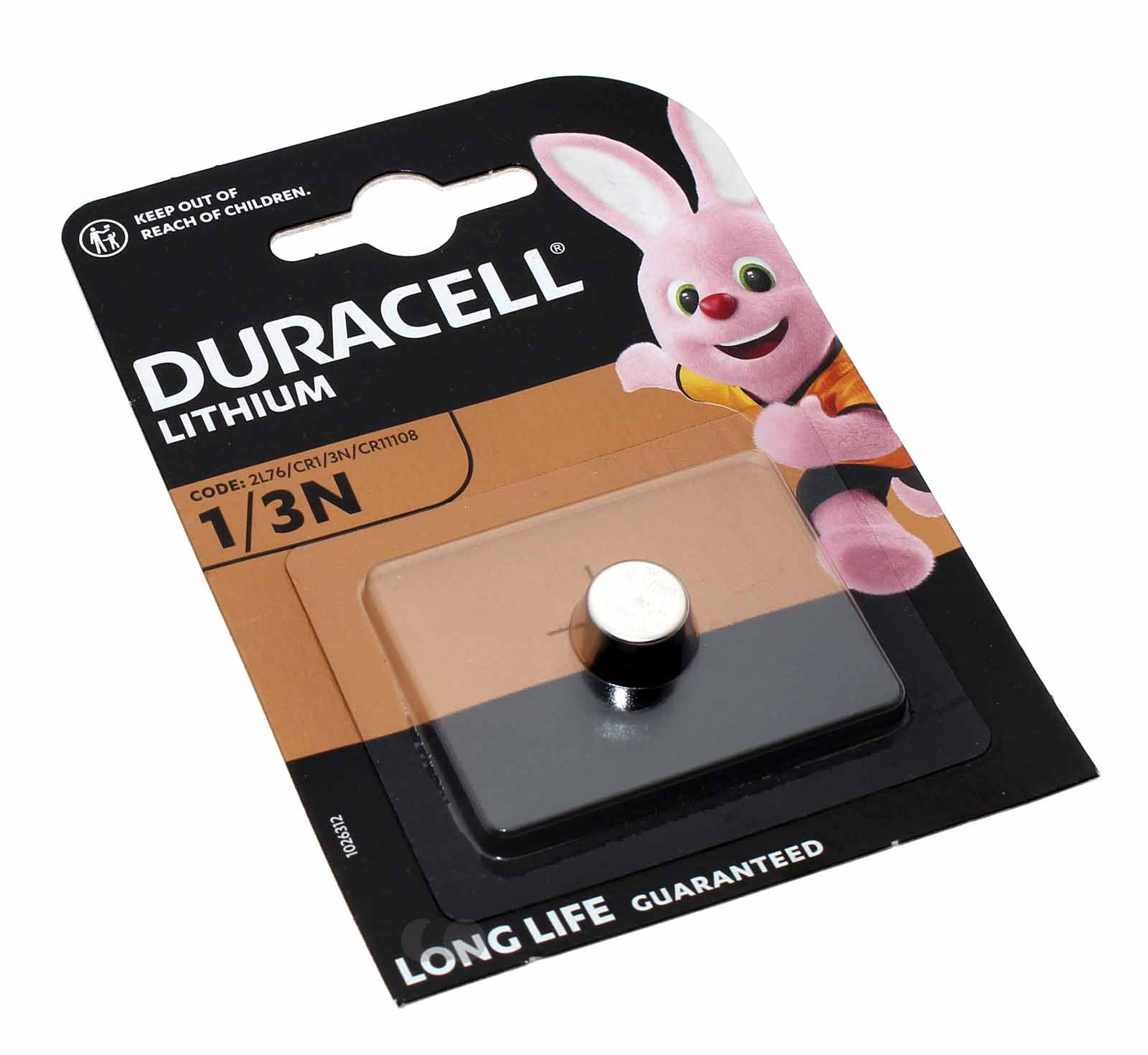 Duracell 1/3N Knopfzelle Lithium Batterie, 2L76, CR1/3N, CR11108, 3V 160mAh