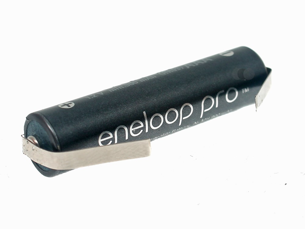 eneloop pro Einzelzelle AAA mit U-Lötfahne, 1,2 V, 900mAh Akku, BK-4HCCE, Micro, Panasonic