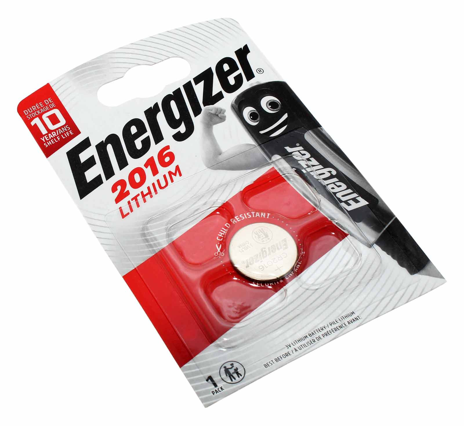 Energizer 2016 Lithium Knopfzelle Batterie (CR2016), BR2016, DL2016, ECR2016, 3V, 90mAh