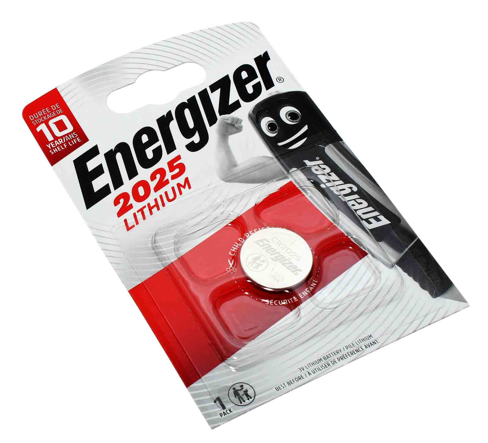 Energizer 2025 Lithium Knopfzelle Batterie (CR2025), ECR2025, DL2025, KCR2025, 3V, 163mAh