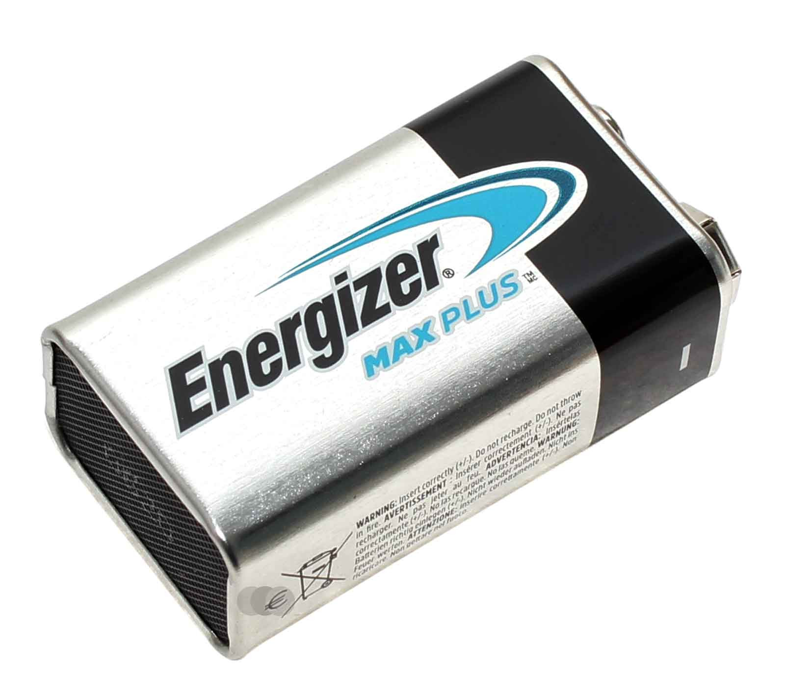 9V Block Batterie Energizer Max Plus, Alkali-Mangan (6LR61, 6AM6), Teilenummer E301323300