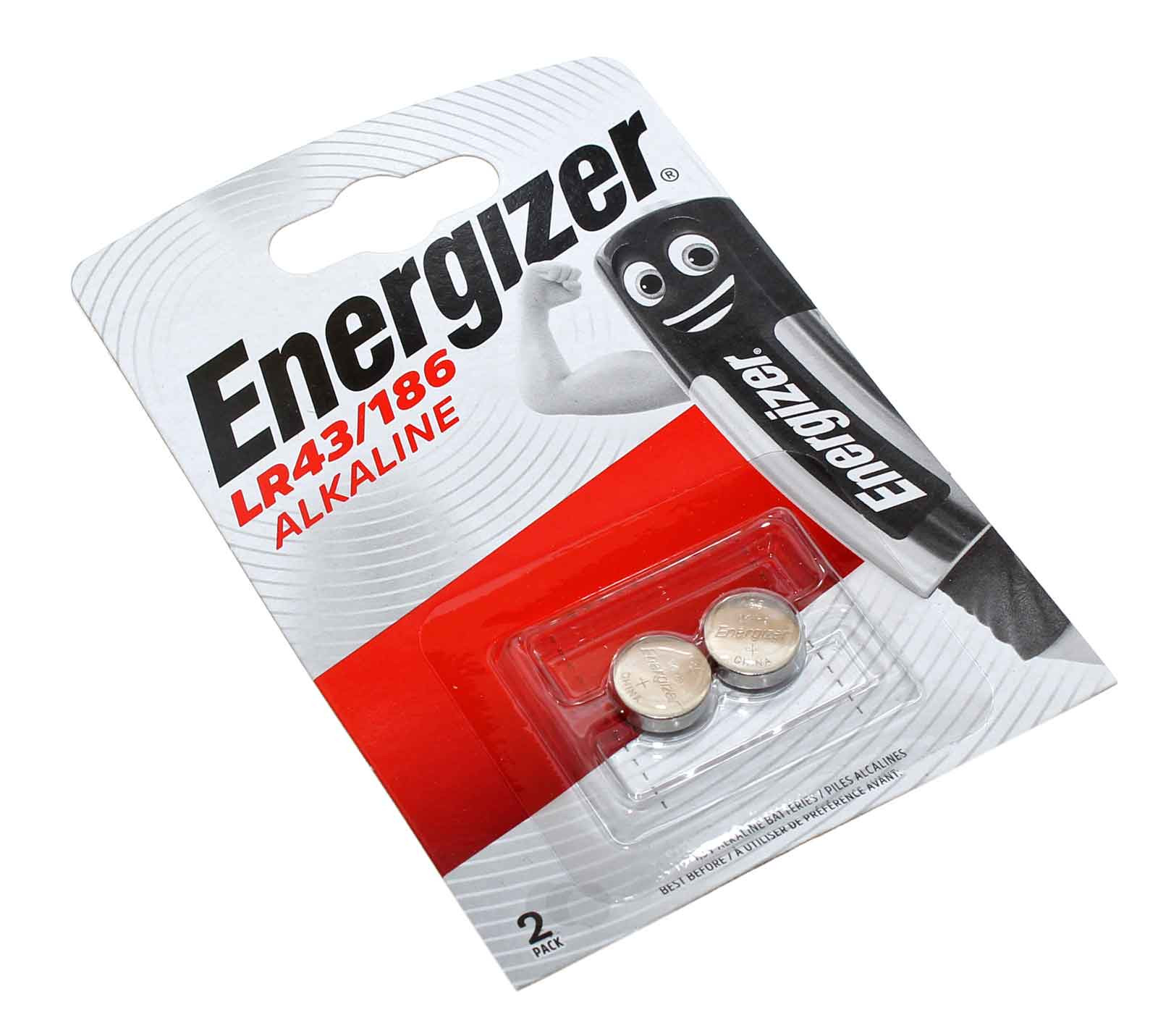 Energizer LR43 / 186 Alkaline Knopfzelle Batterie, AG12, 386A, 1176A, 1,5V, 123mAh