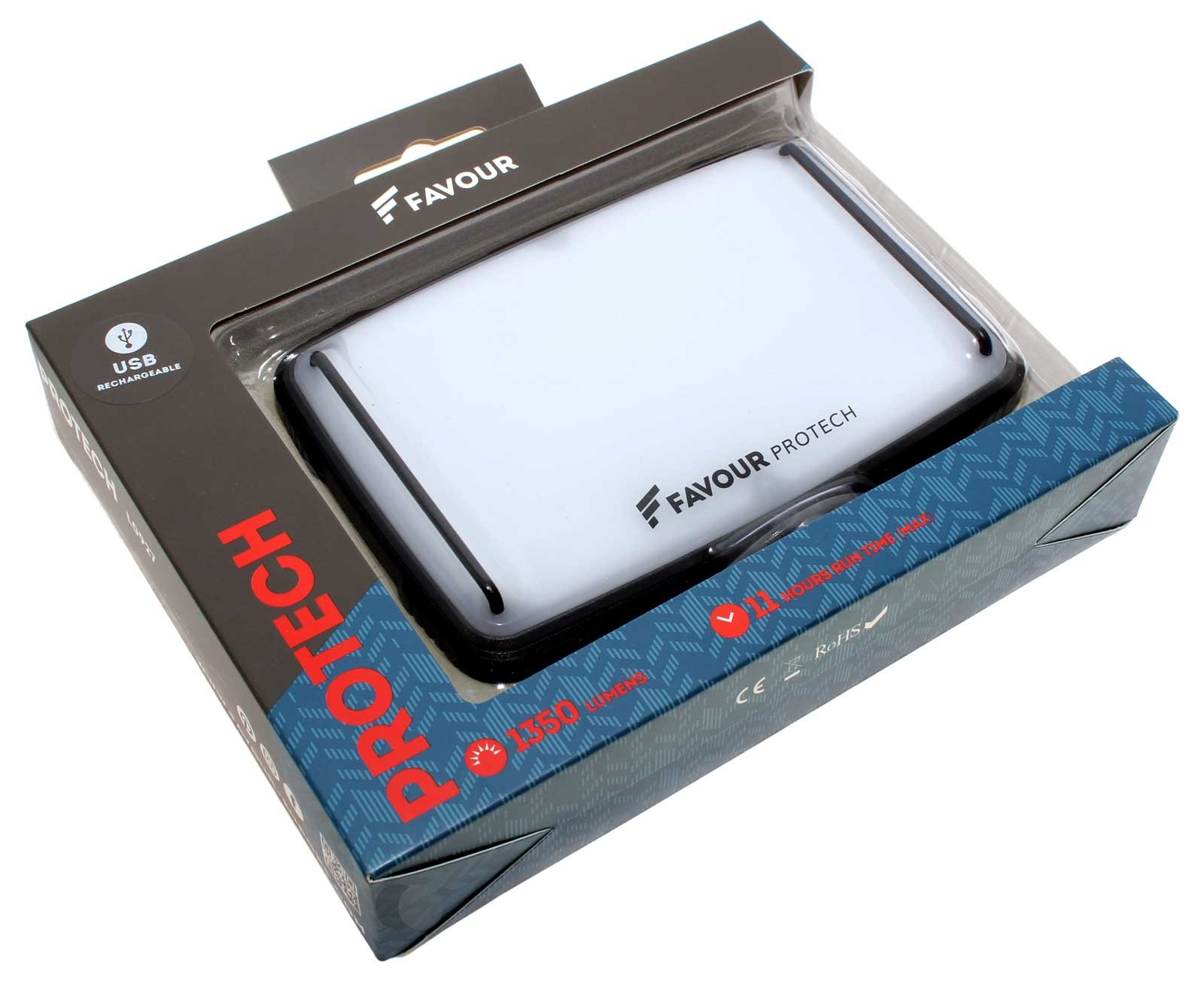 Akkubetriebe, robuste LED Arbeitsleuchte Favour Protech L0927 mit einer hohen Lichtstärke (bis 1350 Lumen) und einer Batterielaufzeit von bis zu 11 Stunden