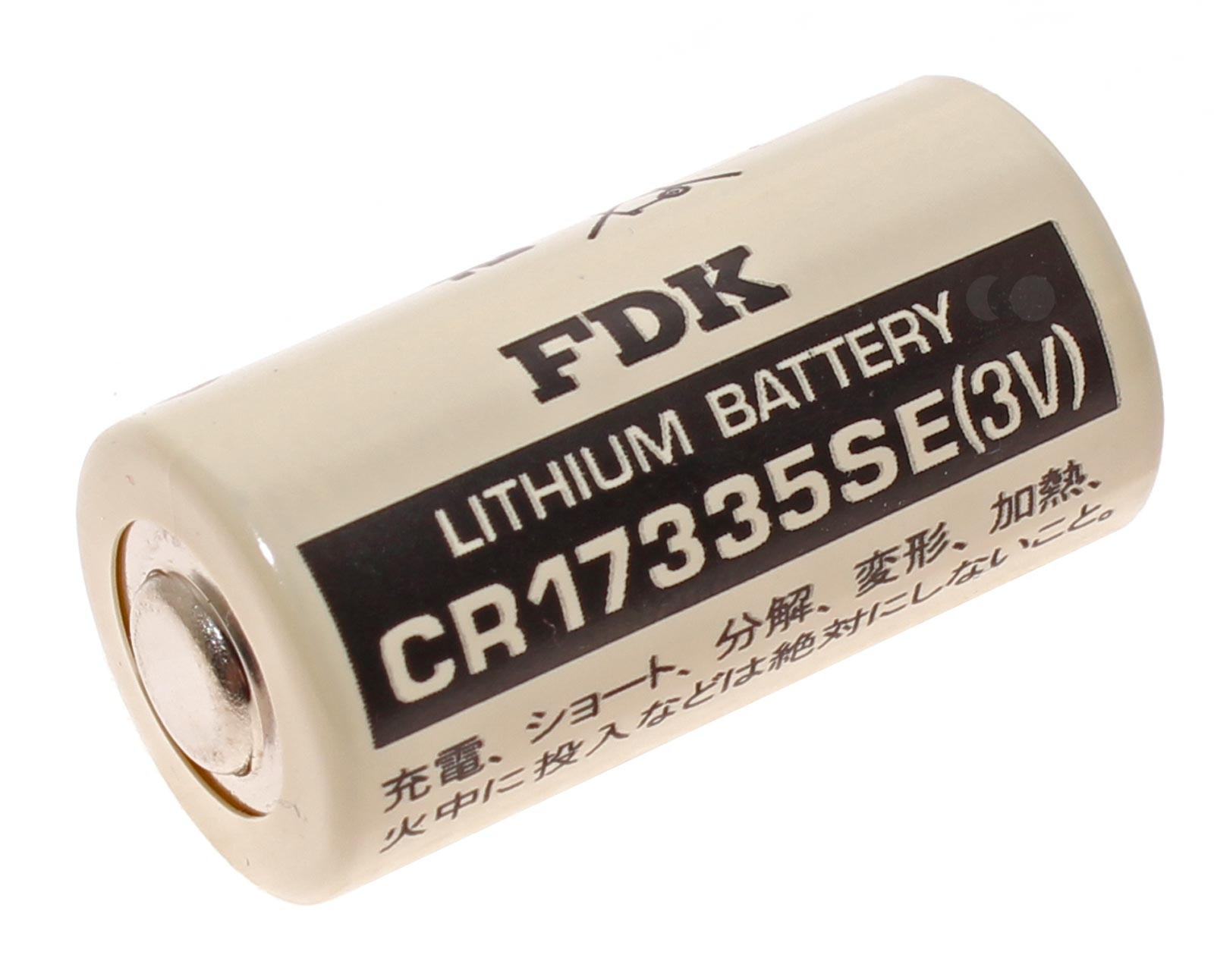 FDK (Sanyo) CR17335SE 2/3 A Lithium-Mangandioxid Batterie, Flat Top, Industriezelle, 2/3 A mit 3 Volt und 1800 mAh Kapazität
