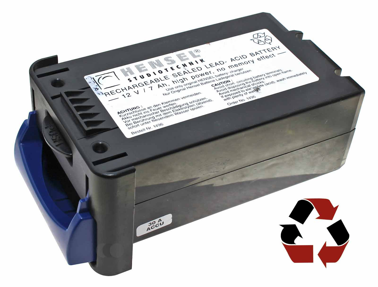 Akkuwechsel bei HENSEL Wechselschublade 1497 mit Bleigel-Akku 12V 7Ah für Porty Premium Plus Blitzanlage