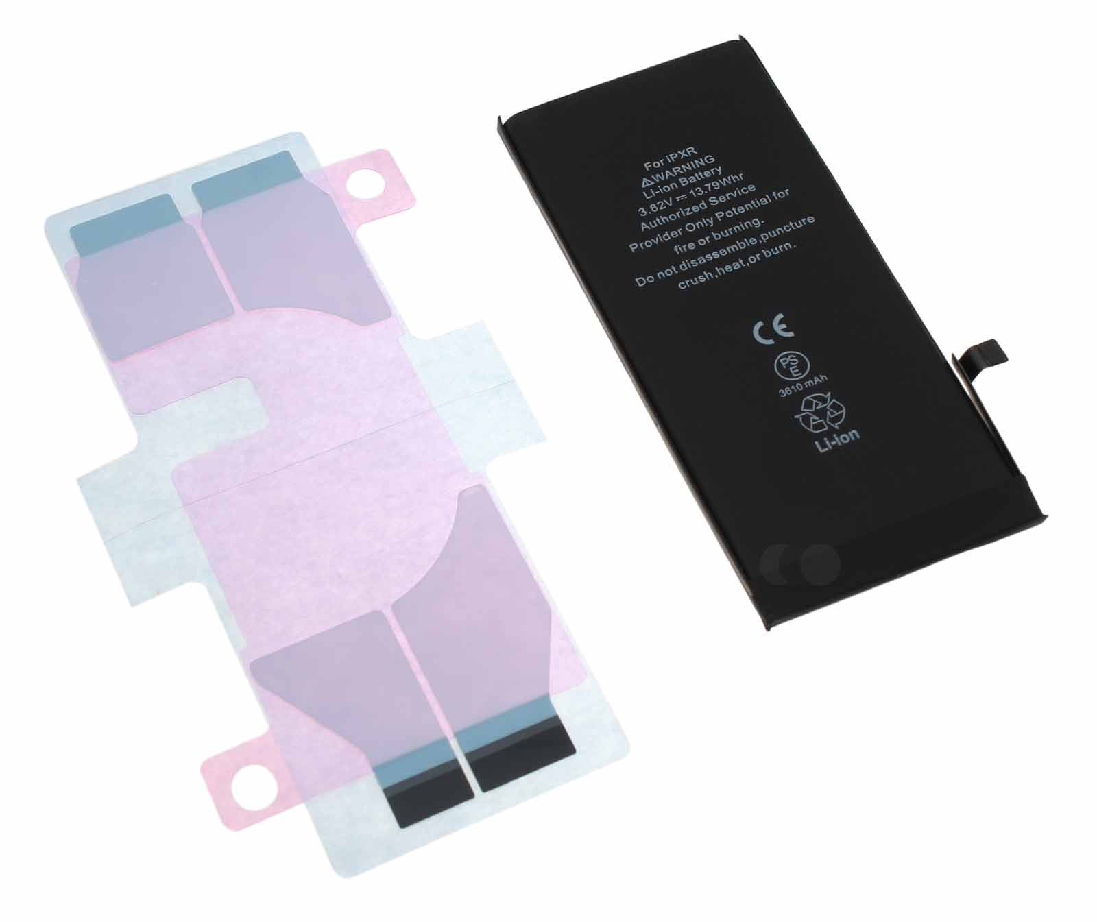 Hochleistungs Akku für Apple iPhone XR inkl. Klebestreifen, ersetzt 616-00471, 616-00468, 3,82V, 3610mAh