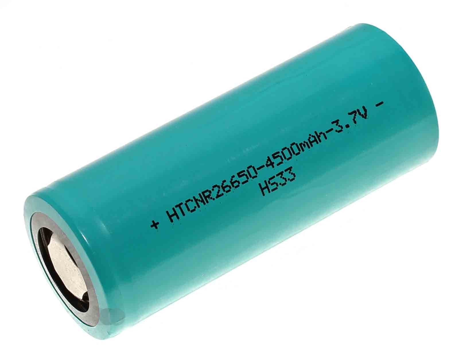 HTCNR26650 26650 Li-Ion Akku, LiFePo, Flat-Top Industriezelle, 3,6V, 4500mAh