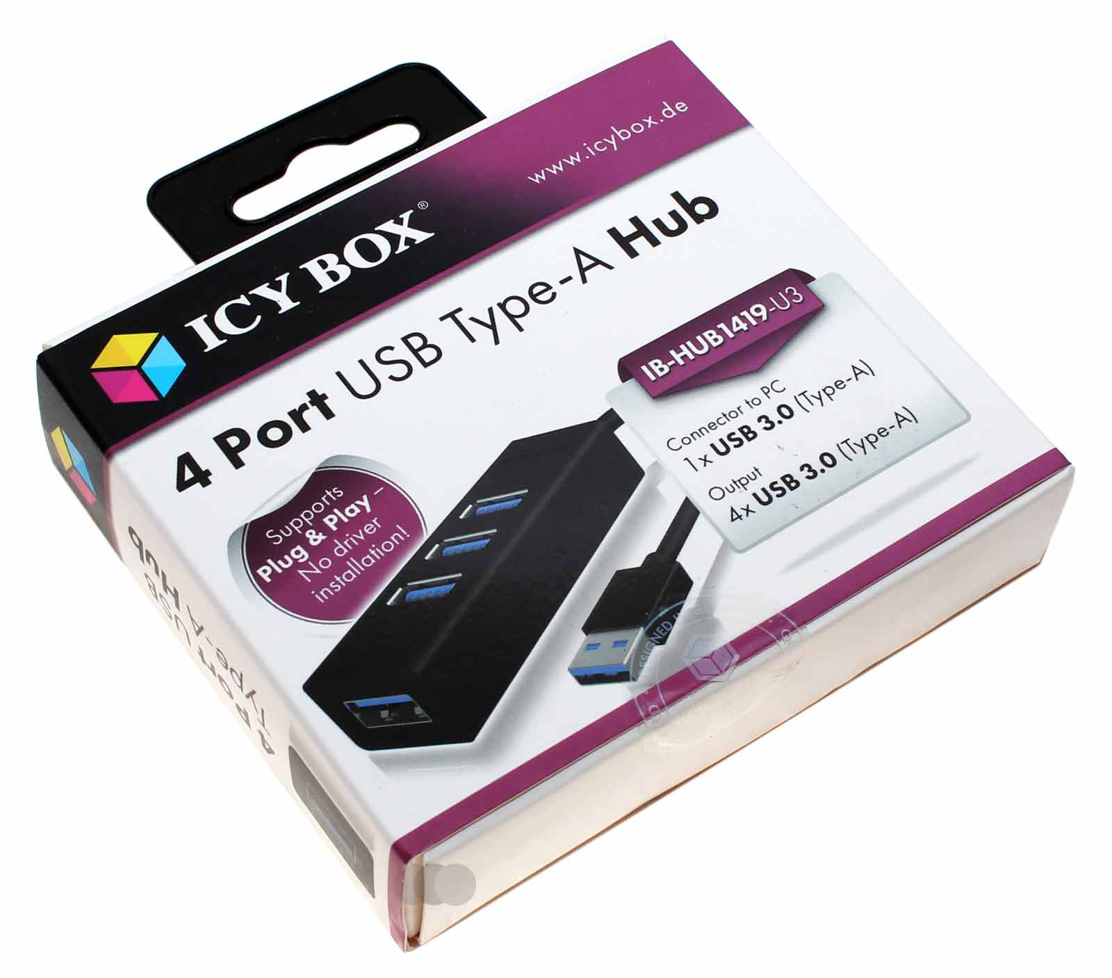 ICY BOX 4 Port USB 3.0 Typ-A Hub, Hersteller Artikelnummer IB-HUB1419-U3