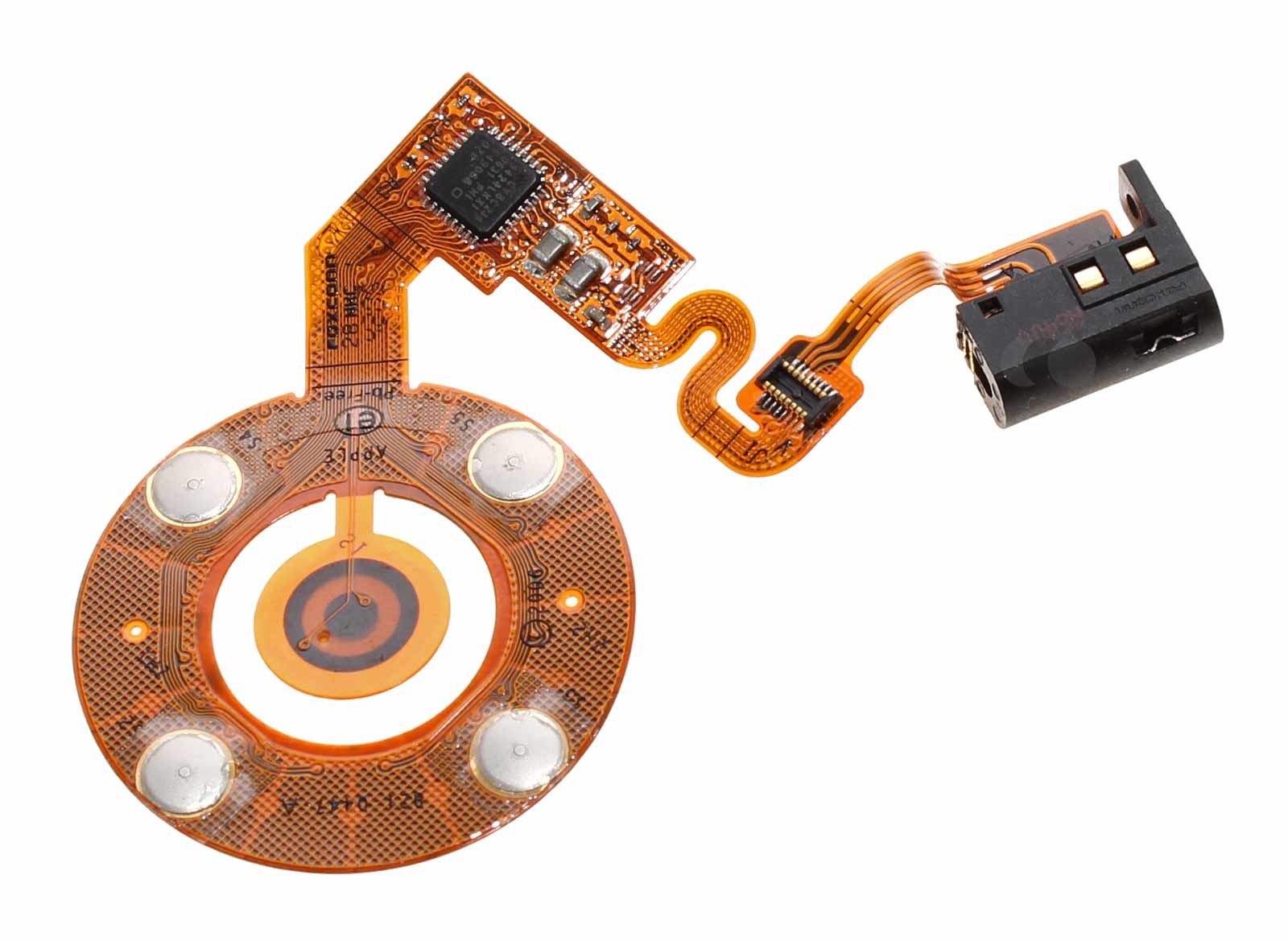 Clickwheel Flexkabel, Bandkabel für iPod Nano 2G (A1199) mit 2GB, 4GB und 8GB, mit Kopfhöreranschluss in Farbe schwarz