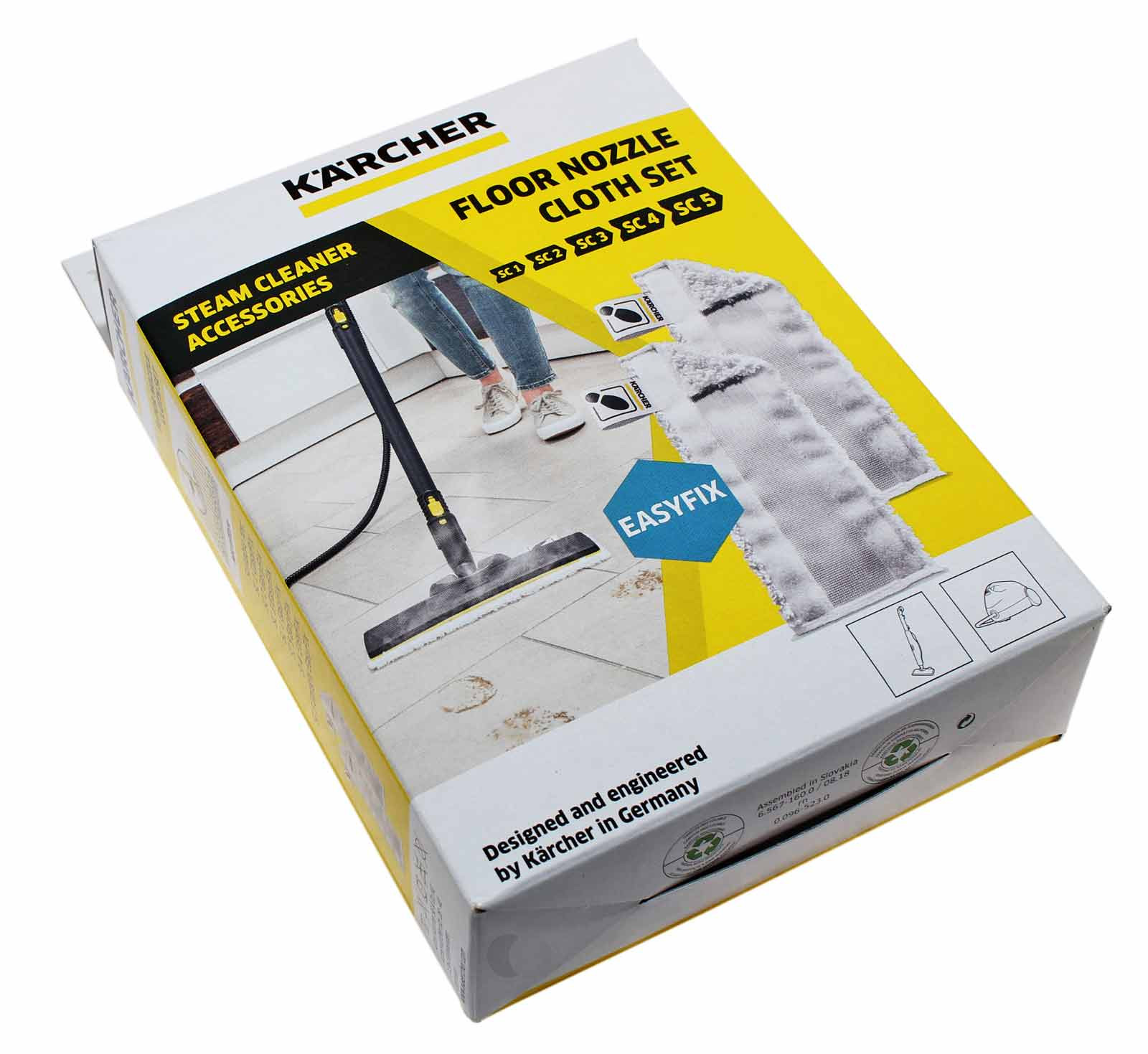 Kärcher 2x Mikrofasertücher für EasyFix Bodendüse von Dampfreiniger SC 1, SC 2, SC 3, SC 4, SC 5, 2.863-259.0