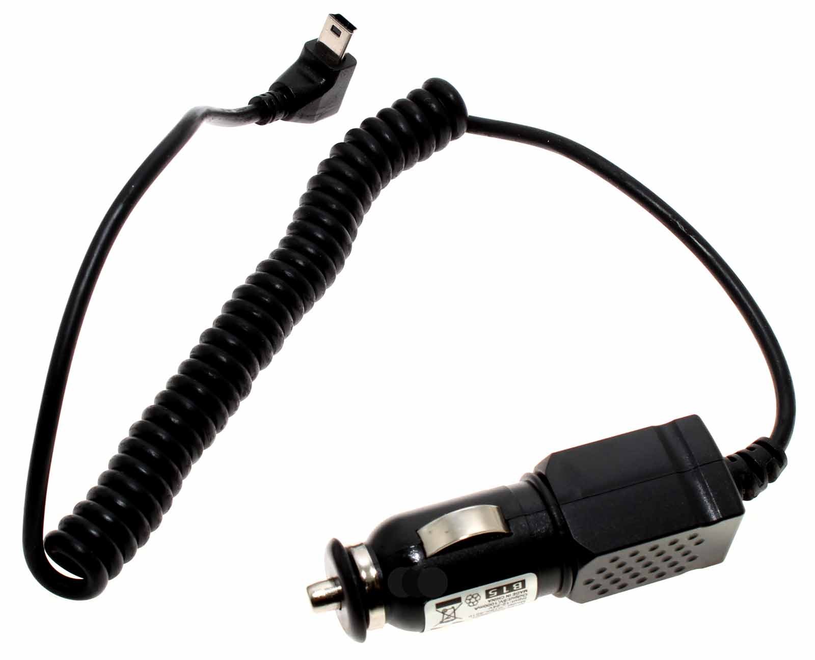 KFZ-Ladekabel, Ladegerät, Car Charger, Autoladekabel (12V/24V) mit abgewinkeltem mini USB-Stecker