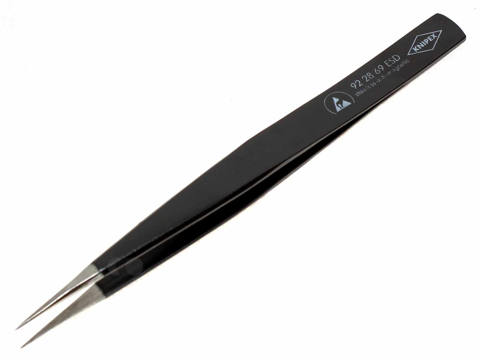 Knipex 92 28 69 ESD Präzisions Pinzette antimagnetisch, gerade, spitz, 130mm, Werkzeug, Handy, Tablet Reparatur