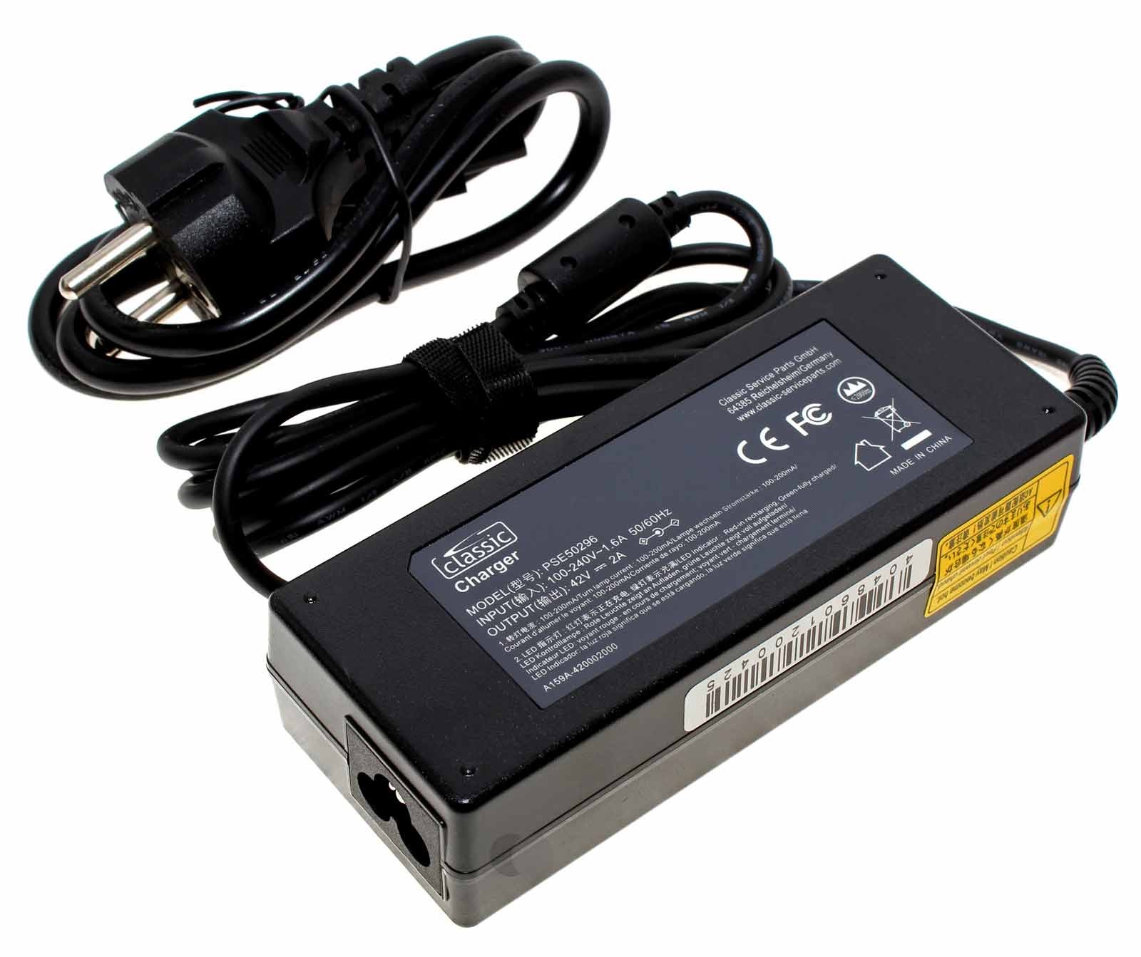 Alternatives Ladekabel, Netzteil, Netzkabel, Ladegerät Classic PSE50296 EU für Xiaomi MiJia M365, Ninebot E-Scooter, mit 42 Volt und 2A