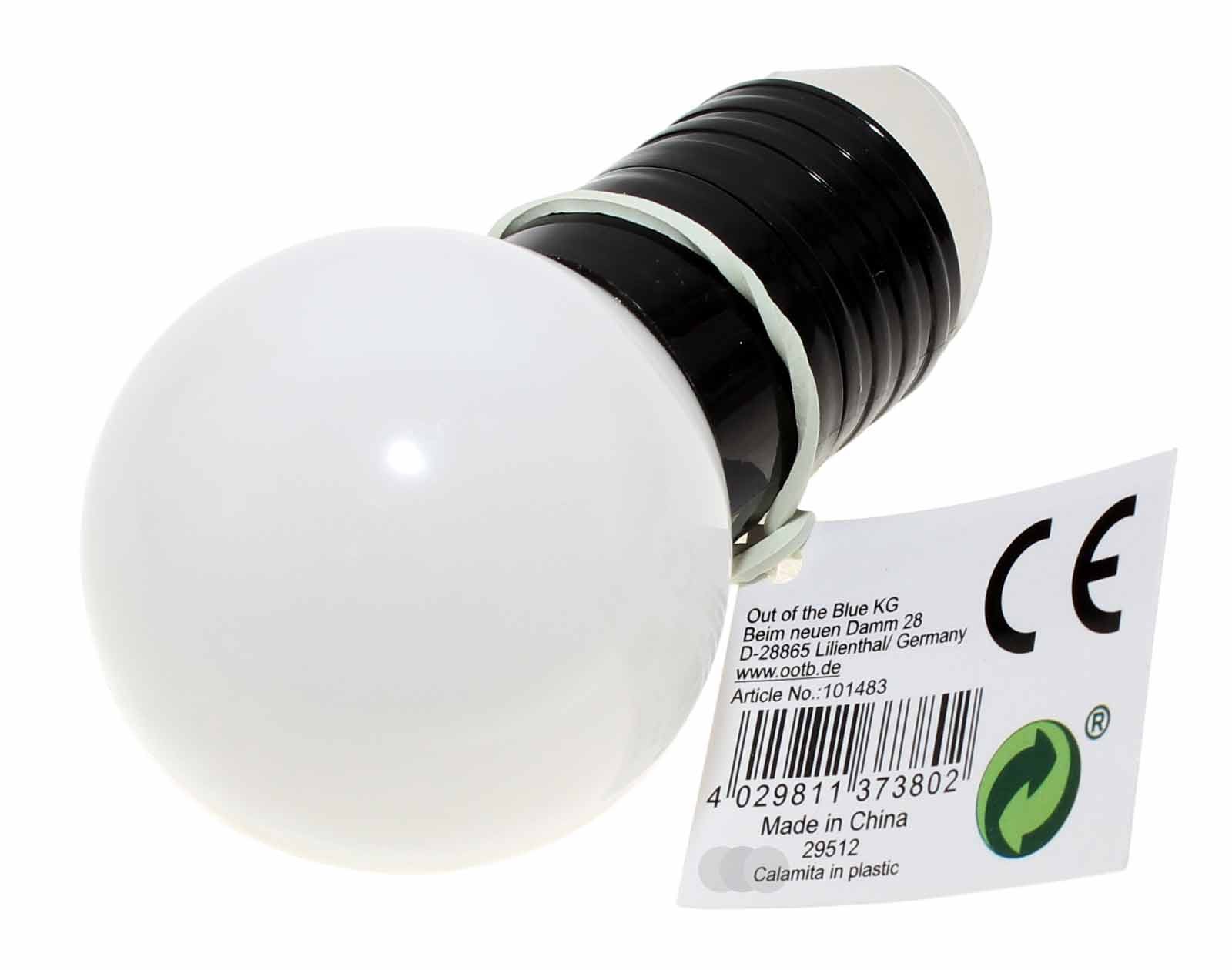 LED Kugel Leuchte Glühbirne mit Magnet inkl. Batterie, Kühlschrankmagnet, ca. 4,5cm aus Kunststoff, warmweiss