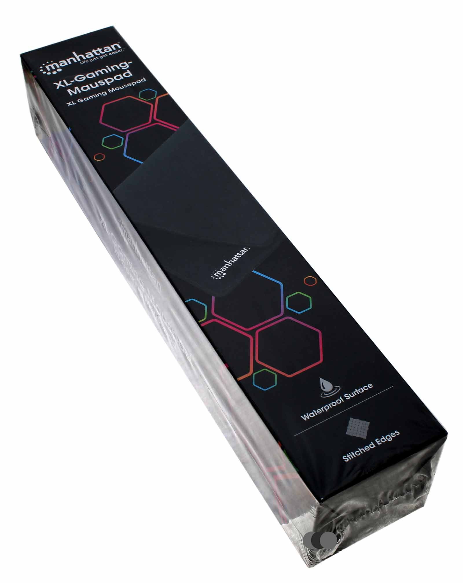 Manhattan XL Gaming Mauspad, 400 x 320 x 3mm, wasserfest, rutschfest, schwarz
